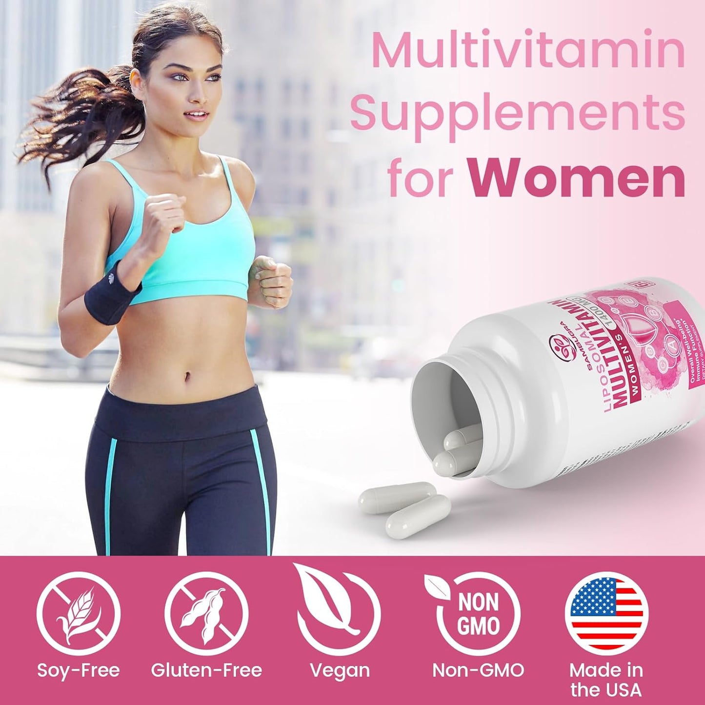 Womens Liposomal Multivitamin 1400MG with Iron & Vitamins A, C, D, E, B Complex - Immune Health & Skin Support, 600 Vegan Capsules