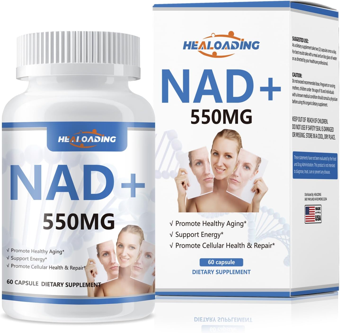 Women's Liposomal NAD+ Supplement with Resveratrol 550MG - Cellular Repair, Energy, and Aging Support