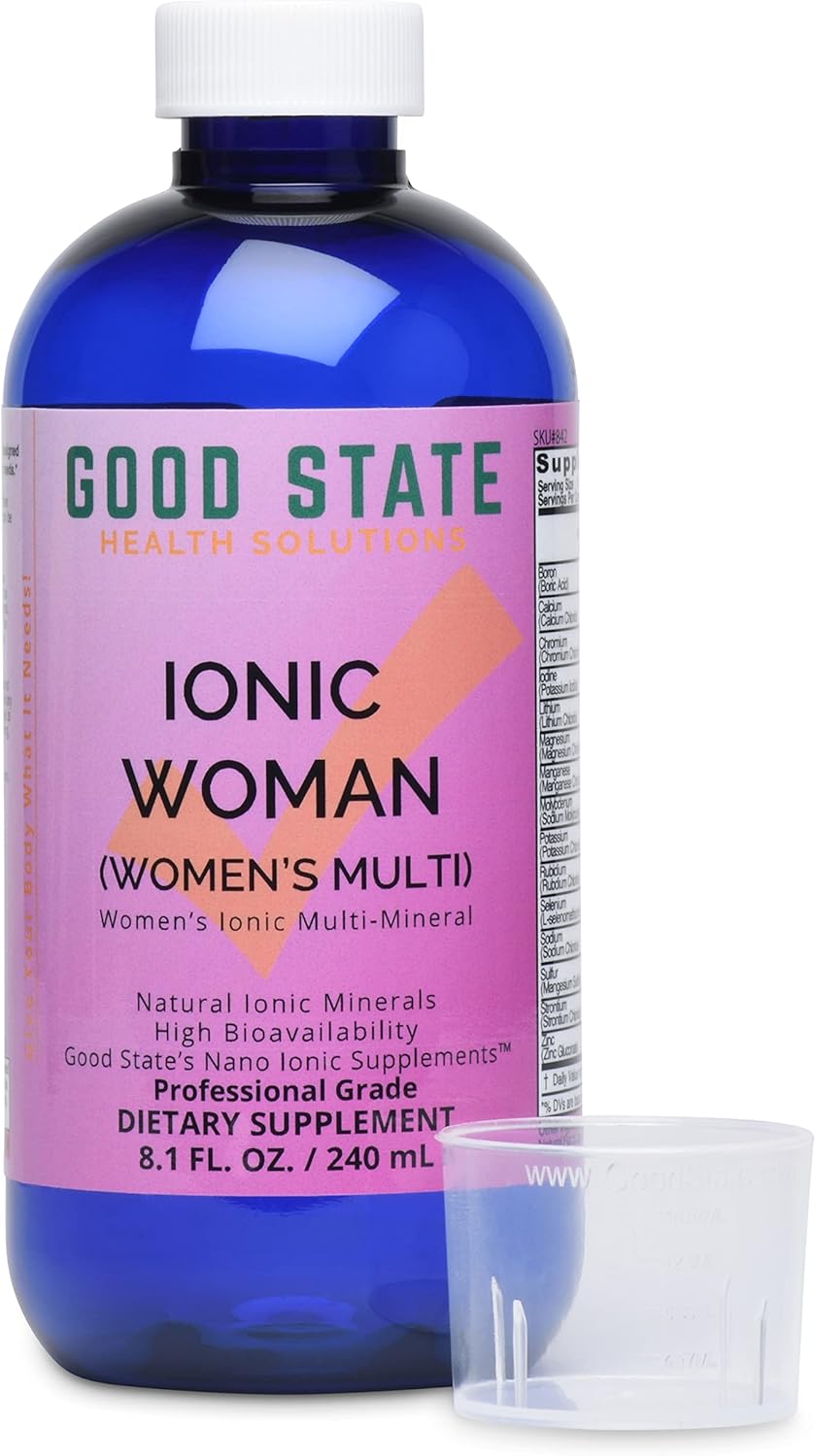 Women's Liquid Ionic Multi Mineral Supplement - Vegan, 15 Different Minerals (8 oz) by Good State Ionic Woman