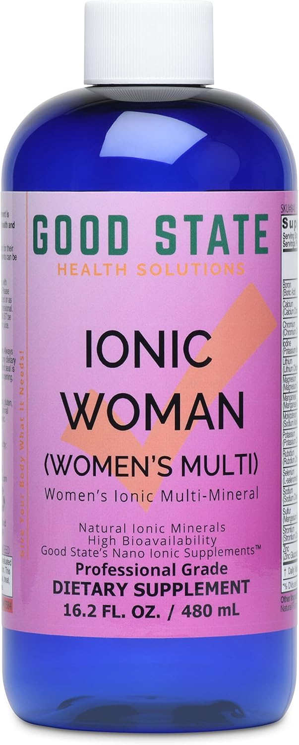 Women's Liquid Ionic Multi Mineral Supplement - Vegan, 15 Different Minerals (8 oz) by Good State Ionic Woman