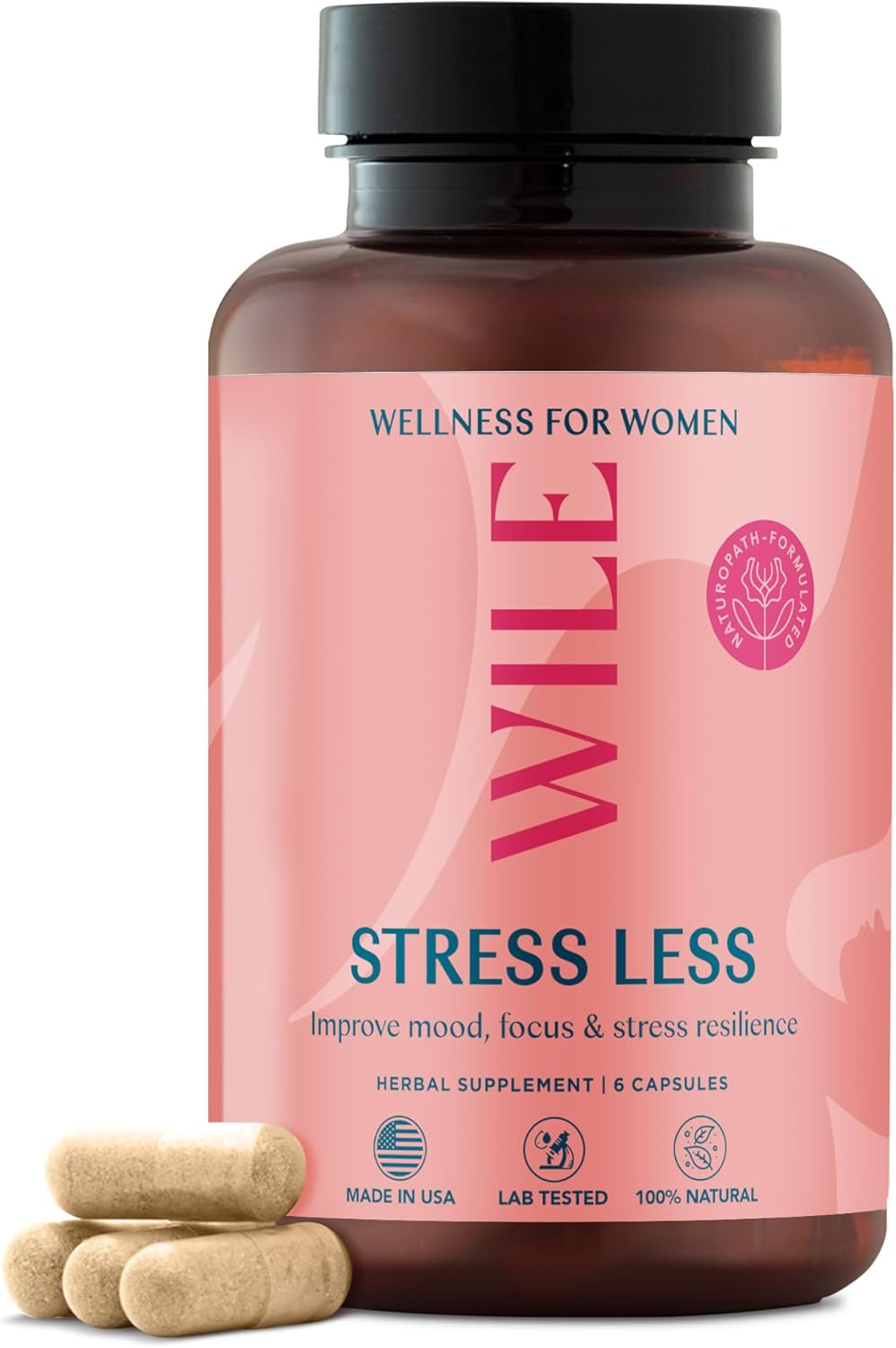 Women's Menopause & Perimenopause Supplements - Stress Relief with Ashwagandha & Black Cohosh - Mood & Hormone Balance Support - Vegan, 30 Servings