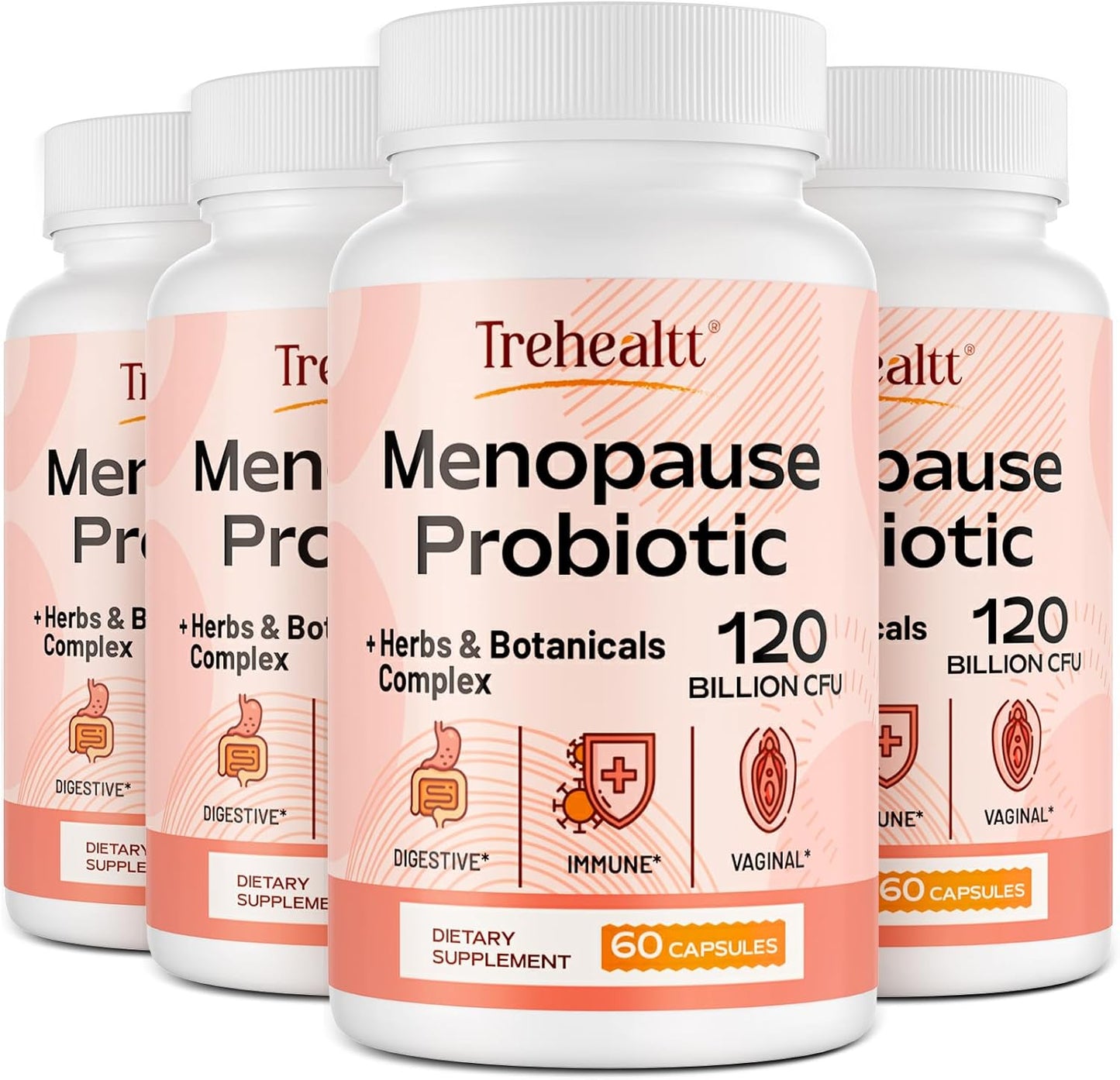 Women's Menopause Support: 120 Billion CFU Probiotic & 13-in-1 Herbs Complex - Hormone Balance, Hot Flashes, Night Sweats, Mood Swings Relief - Vegan, 240 Capsules