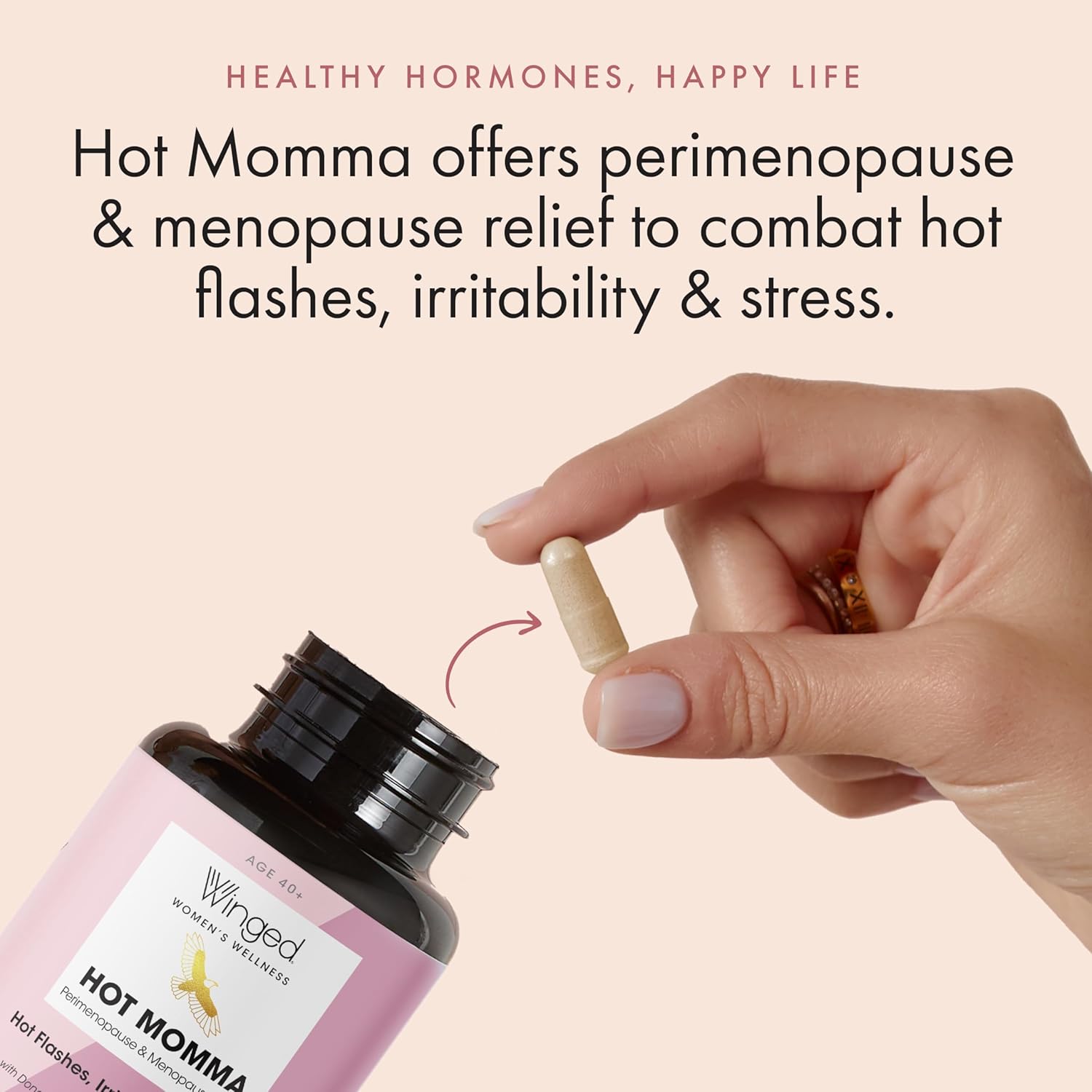 Women's Menopause Support Capsules | Hormone Balance, Hot Flashes, Night Sweats | Chaste Tree, Dong Quai, Black Cohosh | 60ct