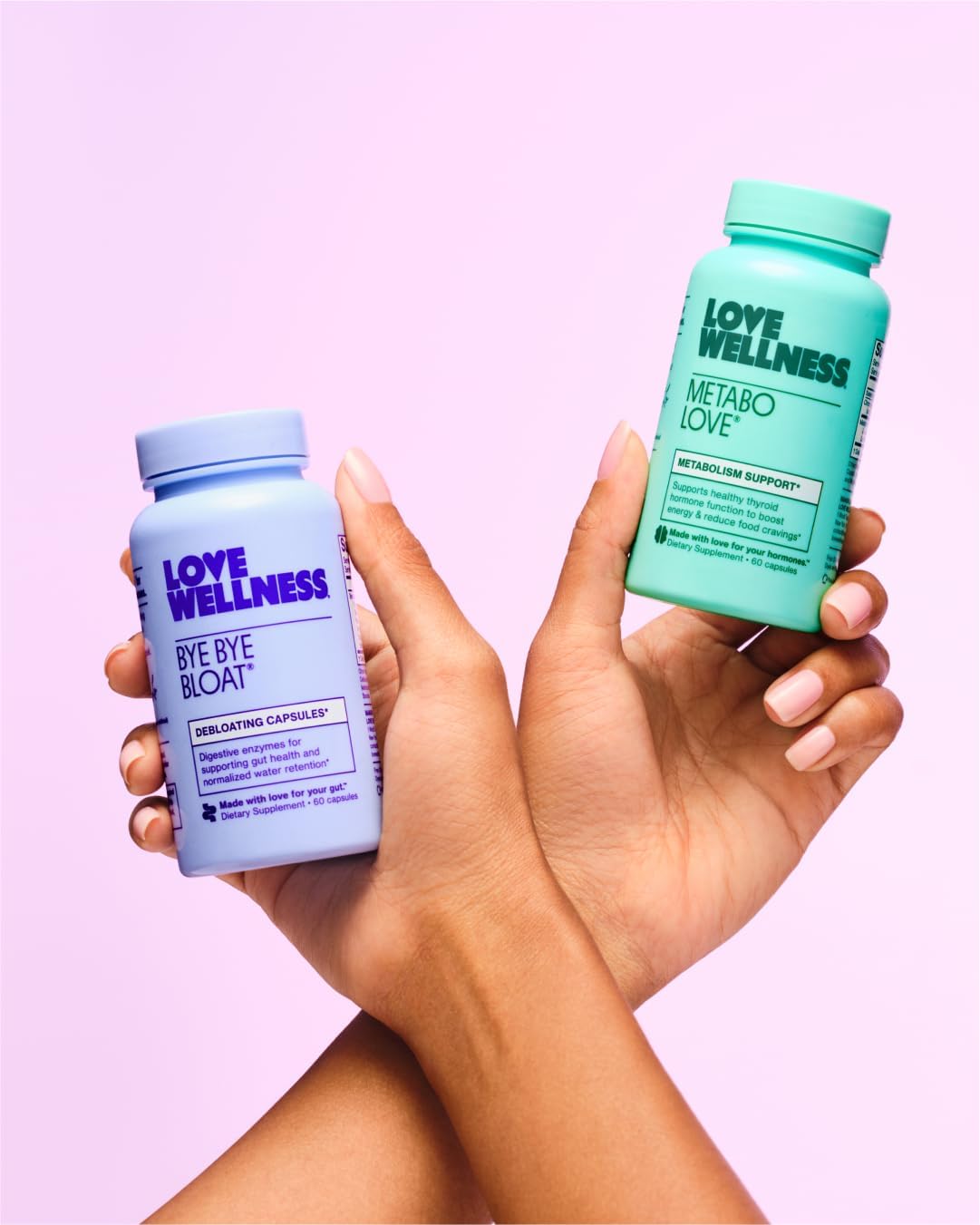 Women's Metabolism Booster & Bloating Relief Bundle | Digestive Enzymes & Energy Supplement for Cravings | Love Wellness Bye Bye Bloat & Metabolove