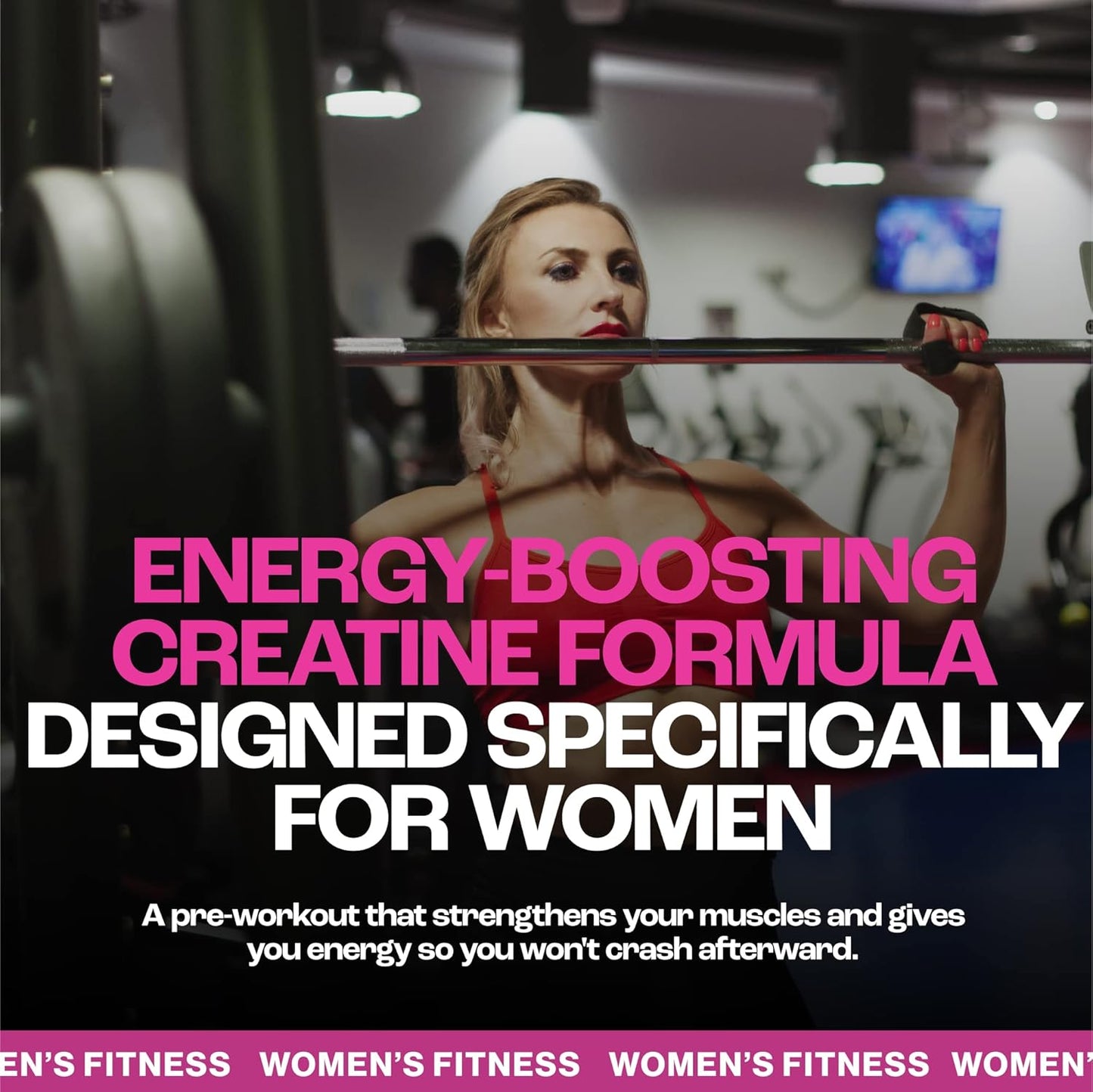 Women's MMUSA Creatine: Boost Energy, Burn Fat, Build Muscle Tone for Aerobics, Cycling, Running & Stamina - Cherry Flavor