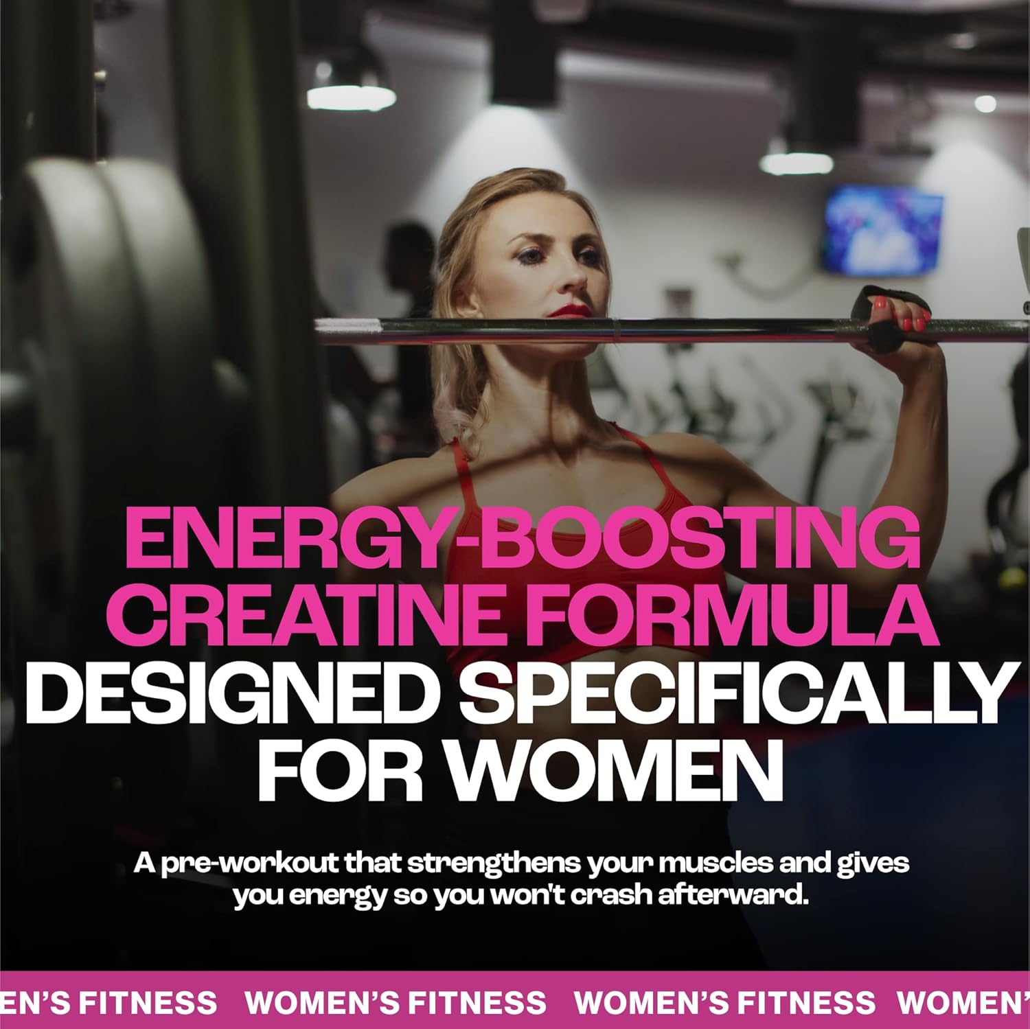 Women's MMUSA Creatine: Boost Energy, Burn Fat, Build Muscle Tone for Aerobics, Cycling, Running & Stamina - Cherry Flavor