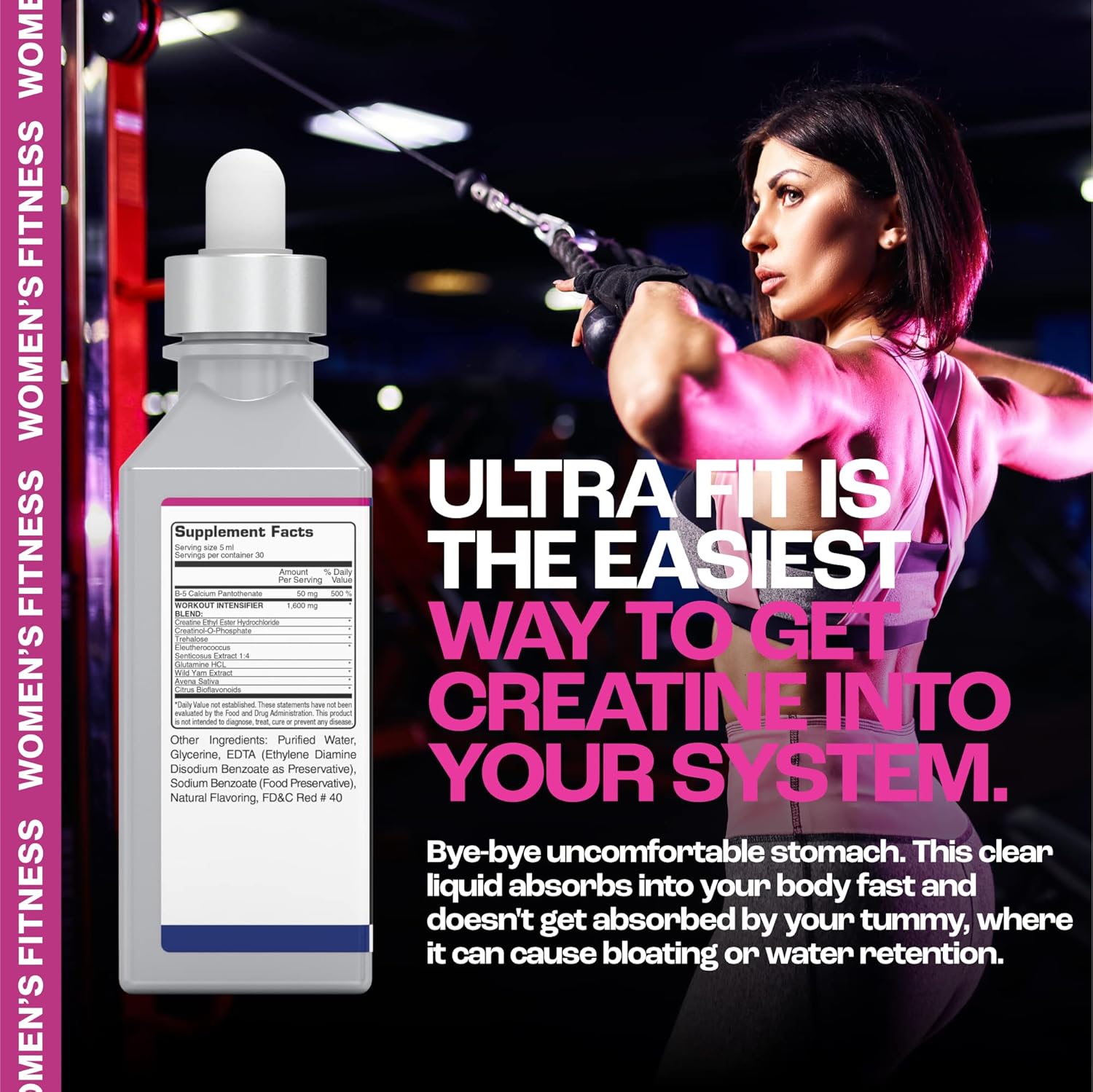 Women's MMUSA Creatine: Boost Energy, Burn Fat, Build Muscle Tone for Aerobics, Cycling, Running & Stamina - Cherry Flavor
