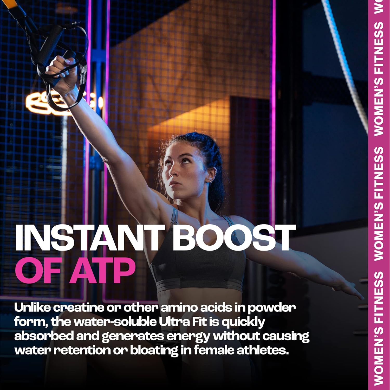 Women's MMUSA Creatine: Boost Energy, Burn Fat, Build Muscle Tone for Aerobics, Cycling, Running & Stamina - Cherry Flavor