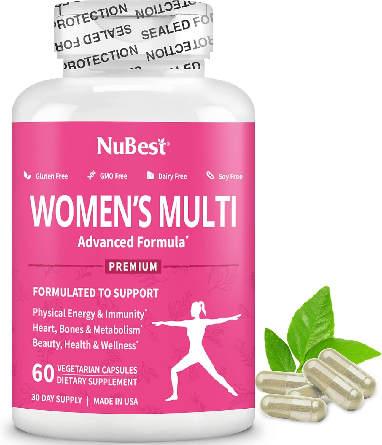 Women's Multi 18+ 39-in-1 Capsules with Horny Goat Weed, Maca, and Cranberry - Supports Women's Health - 60 Vegan Capsule Supplement