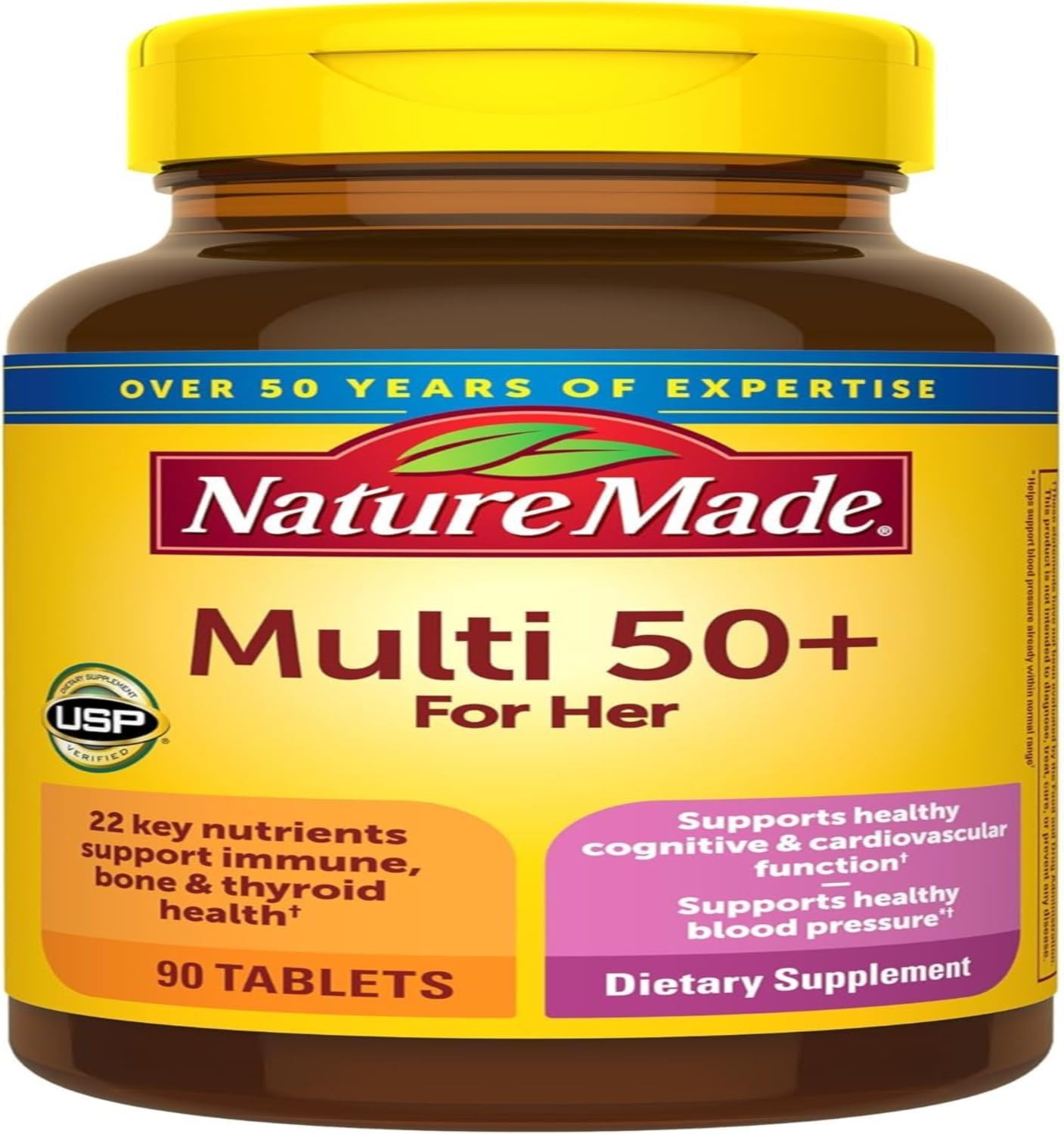 Women's Multivitamin 50+ with Vitamin D - 90 Count Tablets for Daily Nutritional Support by Nature Made
