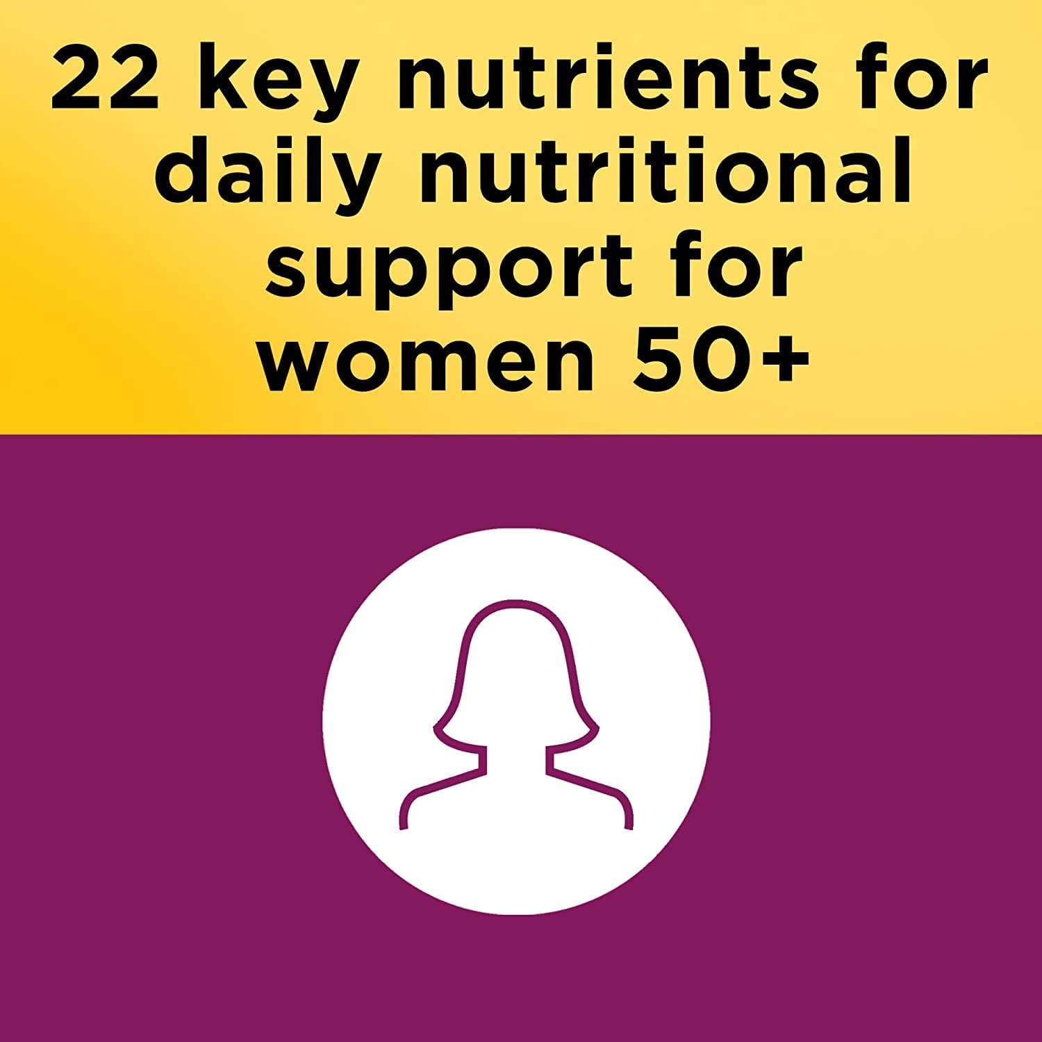 Women's Multivitamin 50+ with Vitamin D - 90 Count Tablets for Daily Nutritional Support by Nature Made