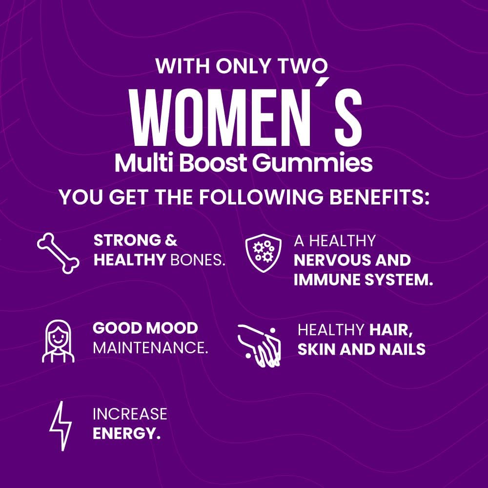 Women's Multivitamin Gummies - 240 Count - Natural Fruit Flavor - Gluten Free & Non GMO - 2 Bottle Pack