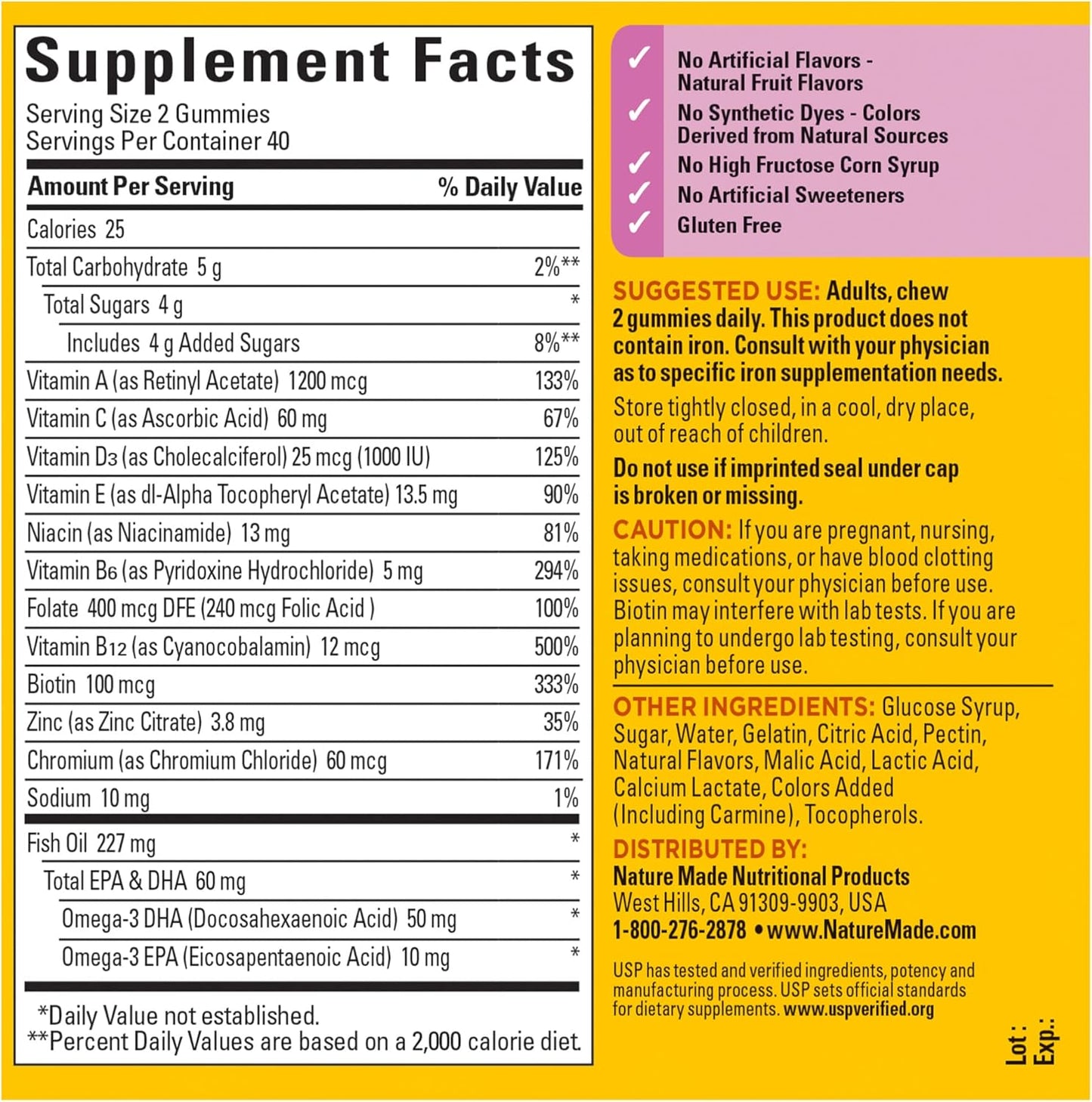Women's Multivitamin Gummies with Omega-3 for Daily Nutritional Support, 80 Gummies, 40 Day Supply