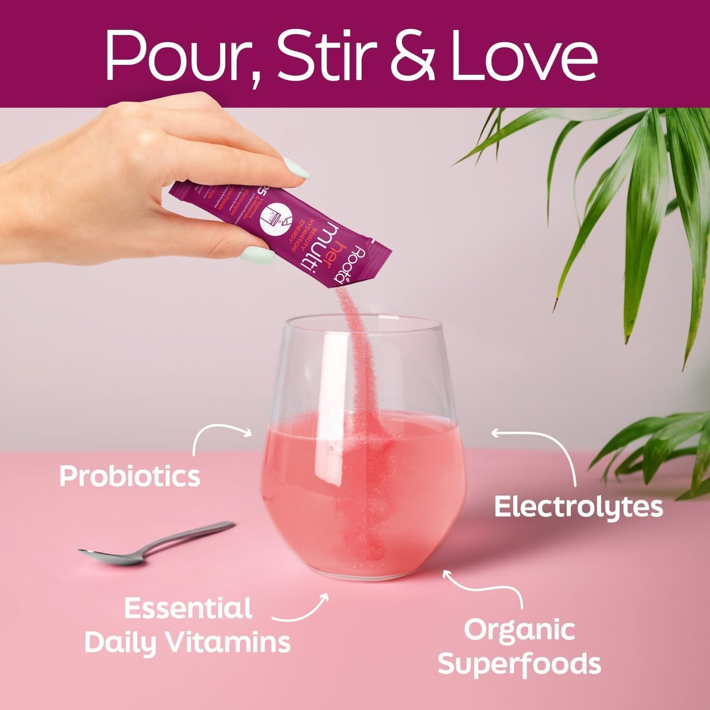 Women's Multivitamin Powder with 25 Vitamins, Minerals, Electrolytes, Superfoods, Probiotics, Enzymes - Sugar-Free Hydration Packets