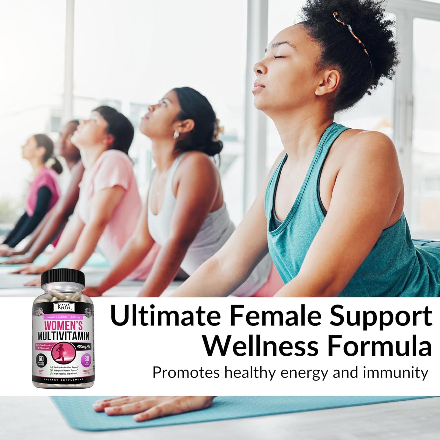 Women's Multivitamin with Antioxidants for Overall Health & Immune Support - Vitamins A, D, C, E, Biotin, Folic Acid, Multi-Mineral, Energy Boost - 60 Count