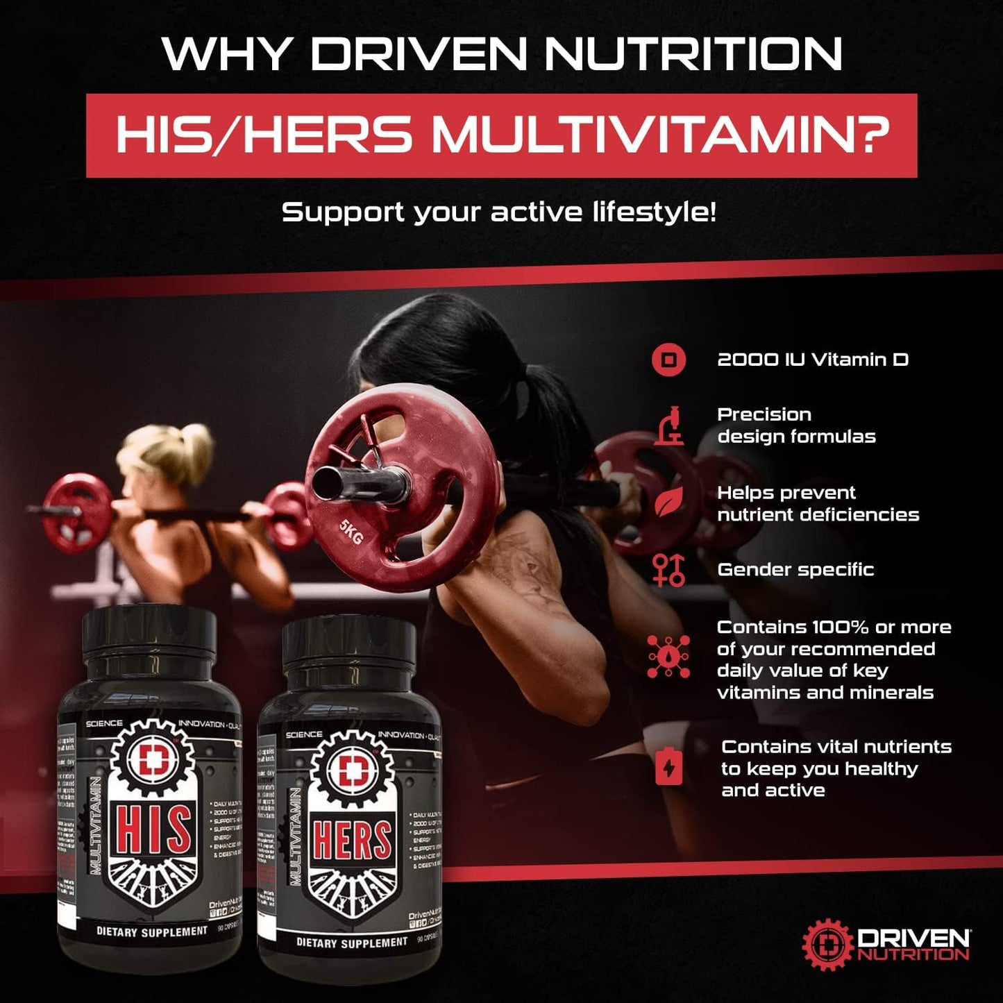 Women's Multivitamin with Energy, Metabolism, Immune Support & Recovery - 90 Ct - Vitamin A, E, D, C, Magnesium, Zinc & More