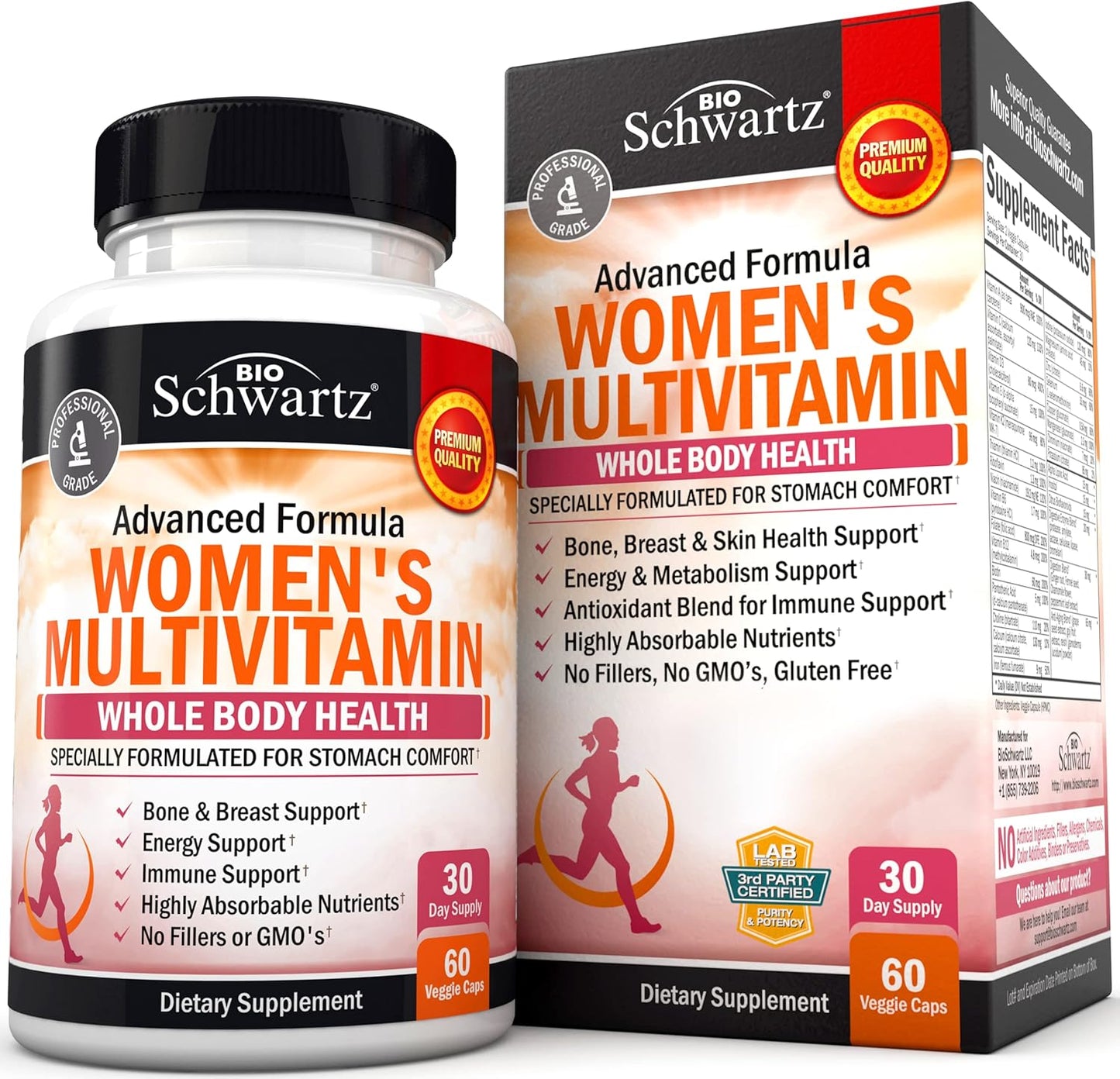 Women's Multivitamin with Vitamin D3 for Bone, Breast, Skin, and Joint Health - Immunity Support and Natural Defense - 60 Capsules