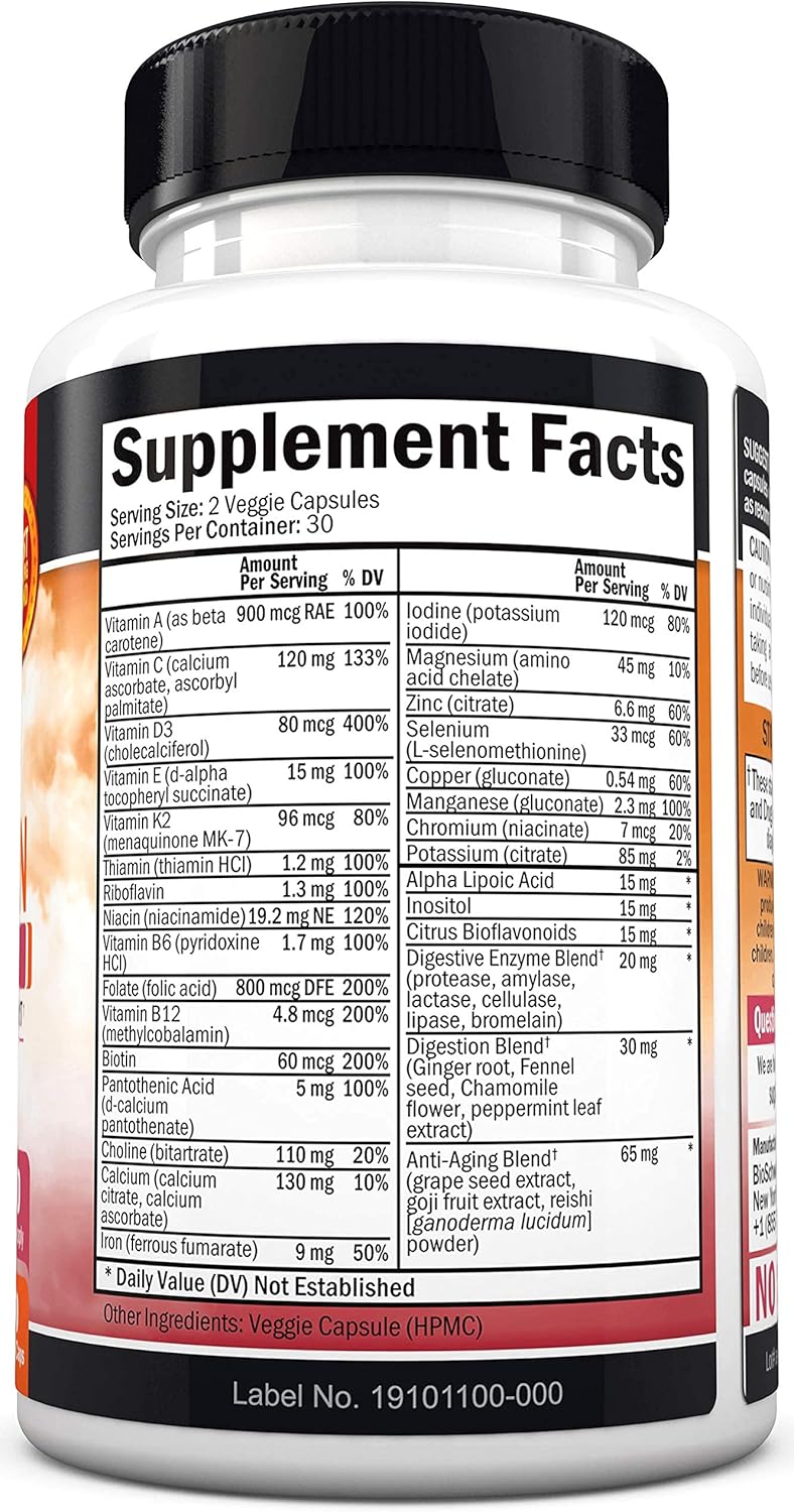 Women's Multivitamin with Vitamin D3 for Bone, Breast, Skin, and Joint Health - Immunity Support and Natural Defense - 60 Capsules