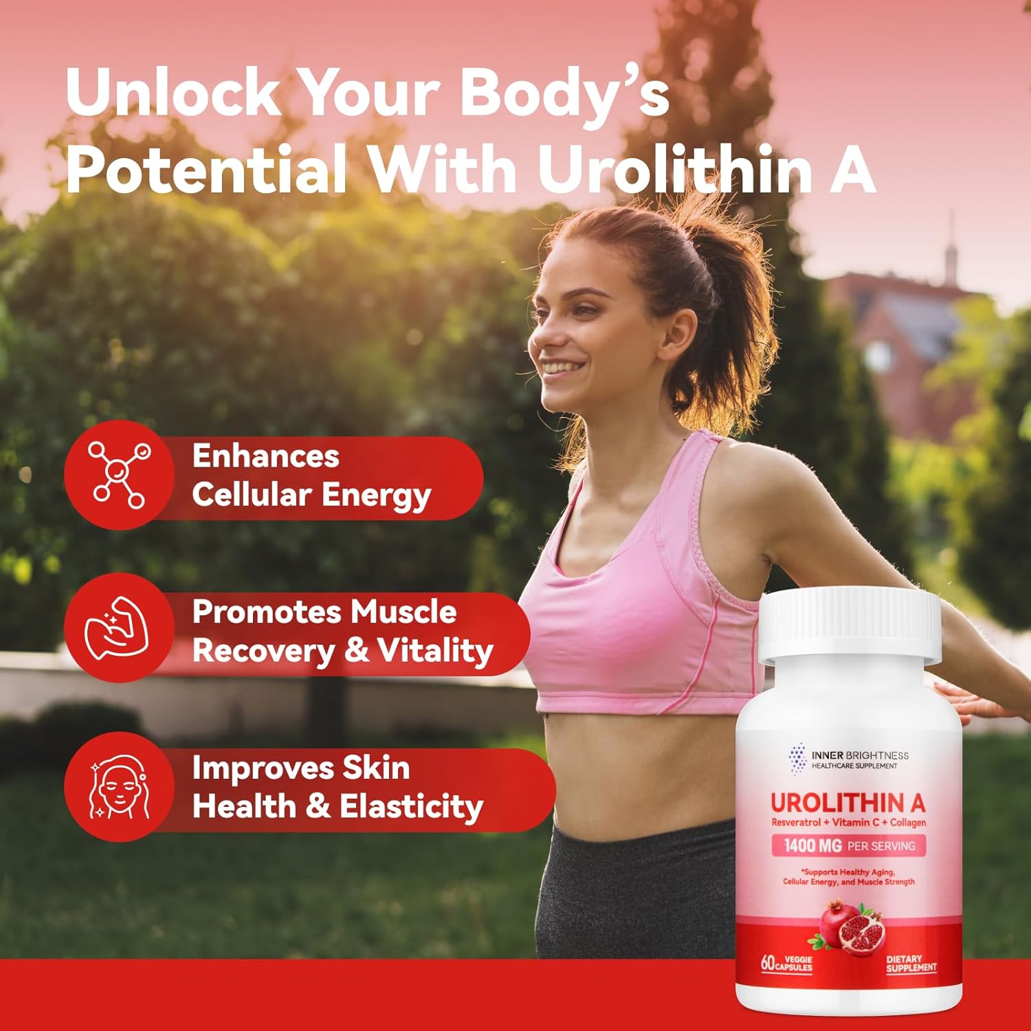 Women's NAD+ and Urolithin A Supplements for Cellular Energy and Muscle Strength - 1000 MG