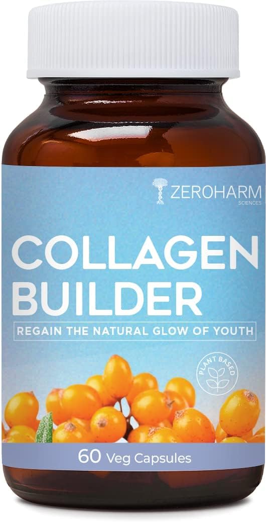 Women's Natural Collagen Builder Supplements for Youthful, Wrinkle-Free Skin - Promotes Skin Regeneration, Boosts Elasticity - 60 Capsules