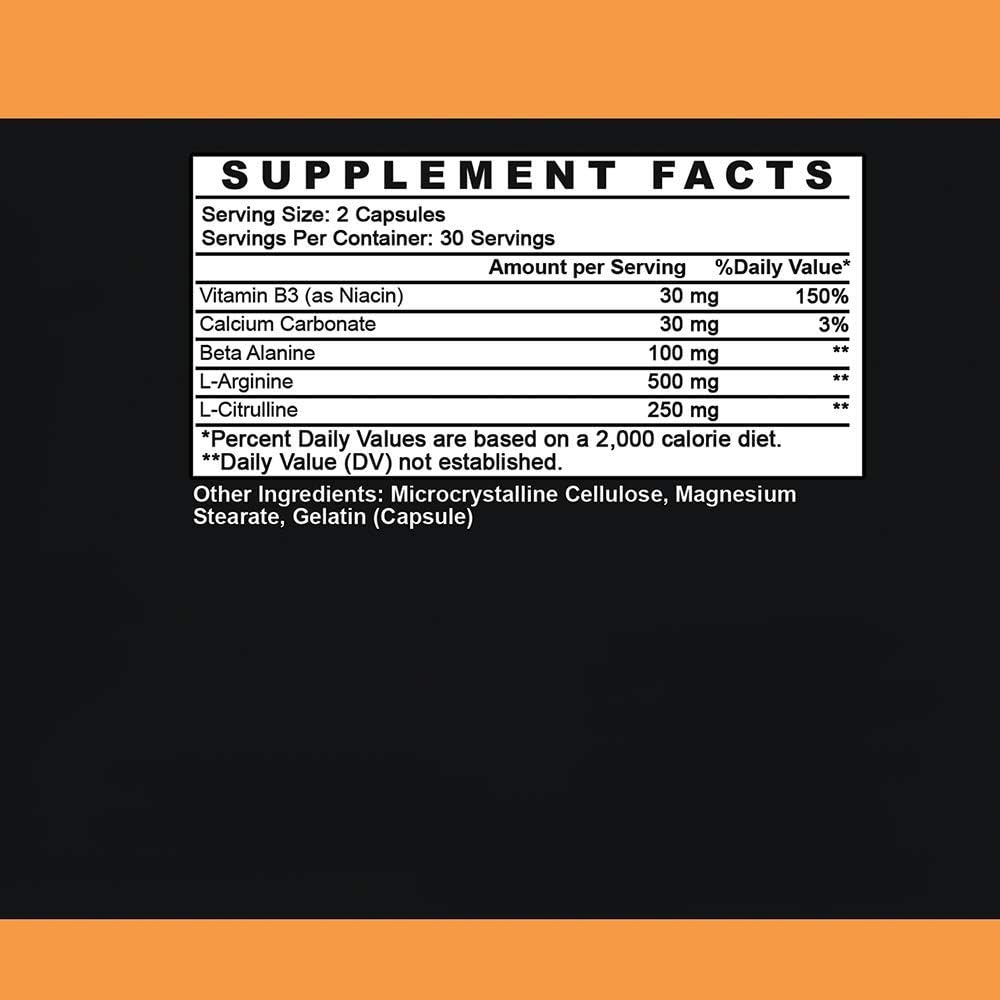 Women’s Nitric Oxide Booster Capsules for Energy, Circulation, Workouts & Recovery - L-Arginine & L-Citrulline Formula (60ct)