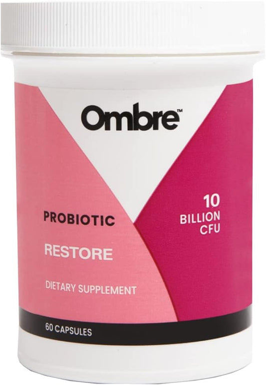 Women's Ombre Restore Probiotics: Daily Gut Health Supplement with 10 Billion CFU, Supports Vaginal, Digestive, Urinary Tract, & Immune Health - 30 Servings