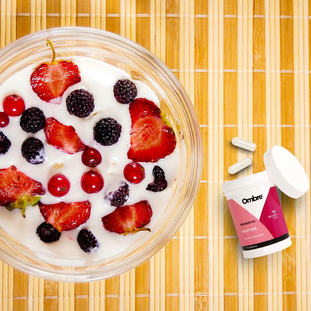 Women's Ombre Restore Probiotics: Daily Gut Health Supplement with 10 Billion CFU, Supports Vaginal, Digestive, Urinary Tract, & Immune Health - 30 Servings