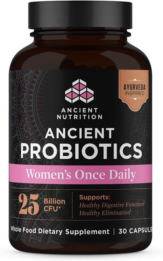 Women's Once Daily Probiotic with Superfoods Blend - 30ct, 25 Billion CFUs, Digestive & Immune Support, Bloating & Constipation Relief, Gluten Free