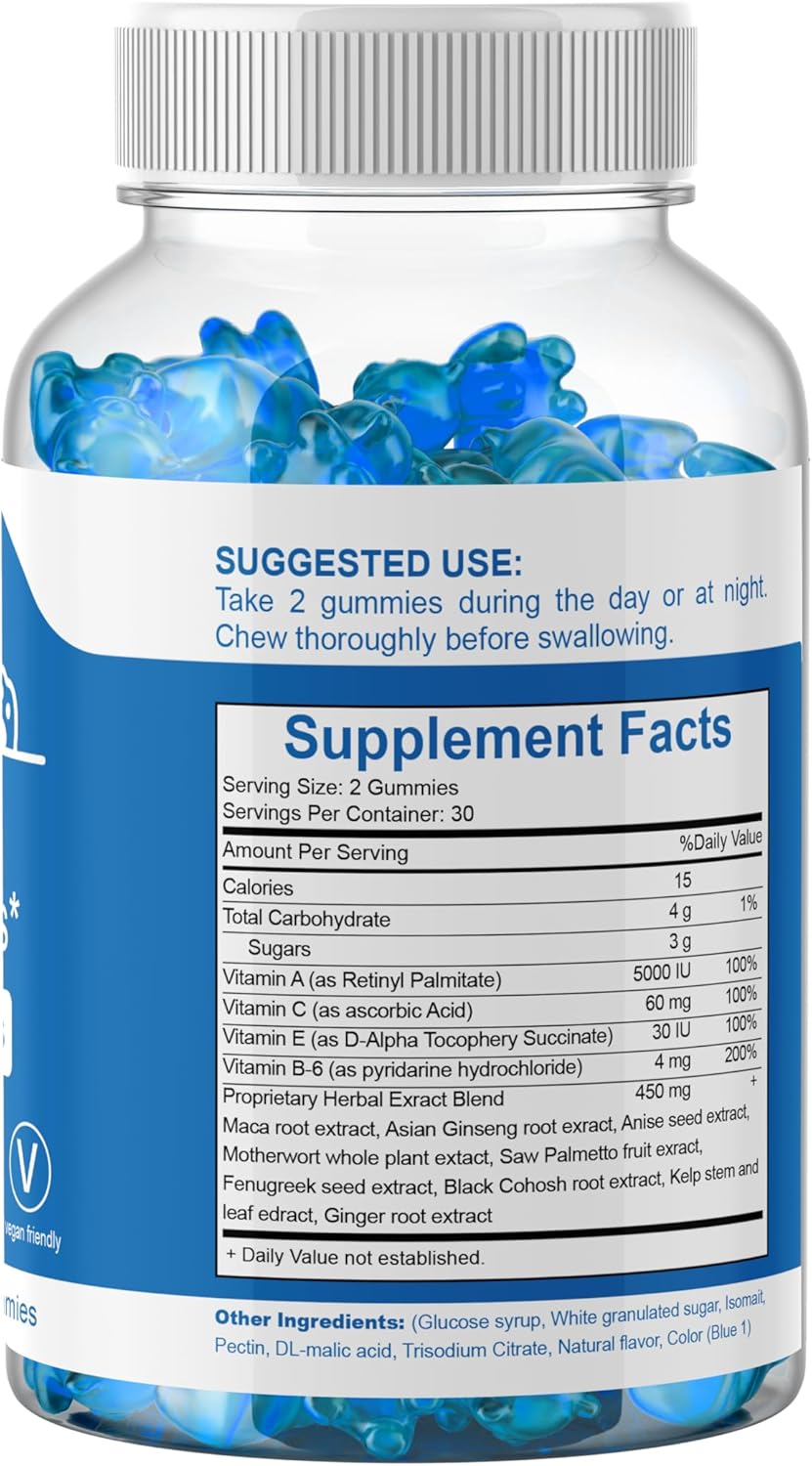 Women's Peach Berry Gummies for Fitness & Workout Enhancement - 60 Gummies with Vitamins & Herbs