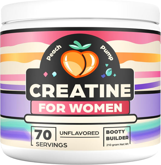 Women's Peach Pump Creatine Powder - Booty Builder Supplement for Women - 70 Servings, Unflavored