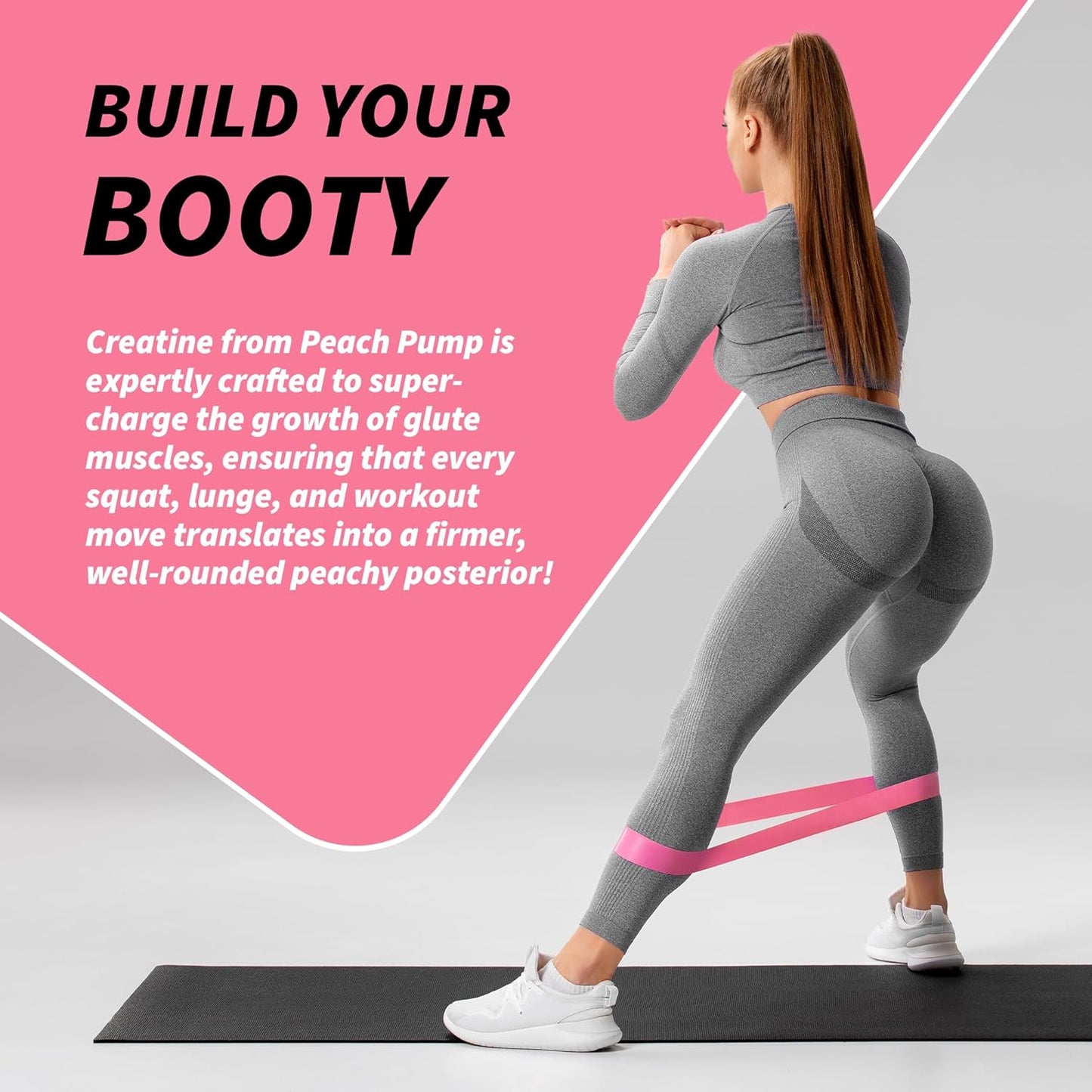 Women's Peach Pump Creatine Powder - Booty Builder Supplement for Women - 70 Servings, Unflavored