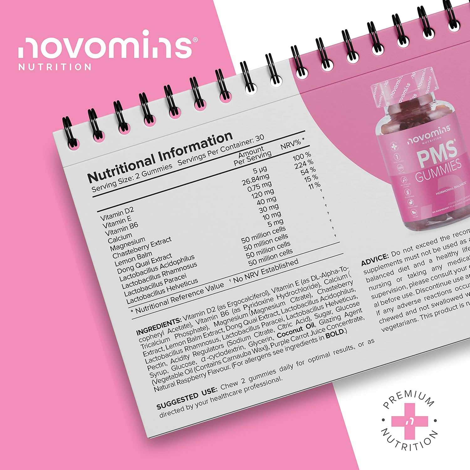 Women's PMS Gummies with Probiotics - Hormone Balance Support - Energy, Cognitive Function & Immune System Boost