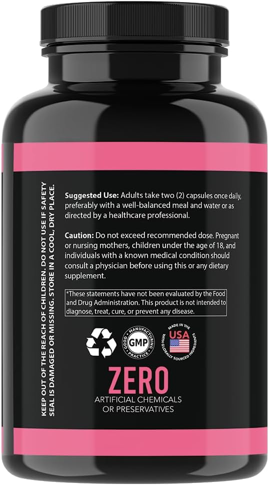 Women's Pre-Workout Energy Pills with Caffeine, Yerba Mate, Apple Cider Vinegar - 60 Capsules for Boosting Performance and Recovery