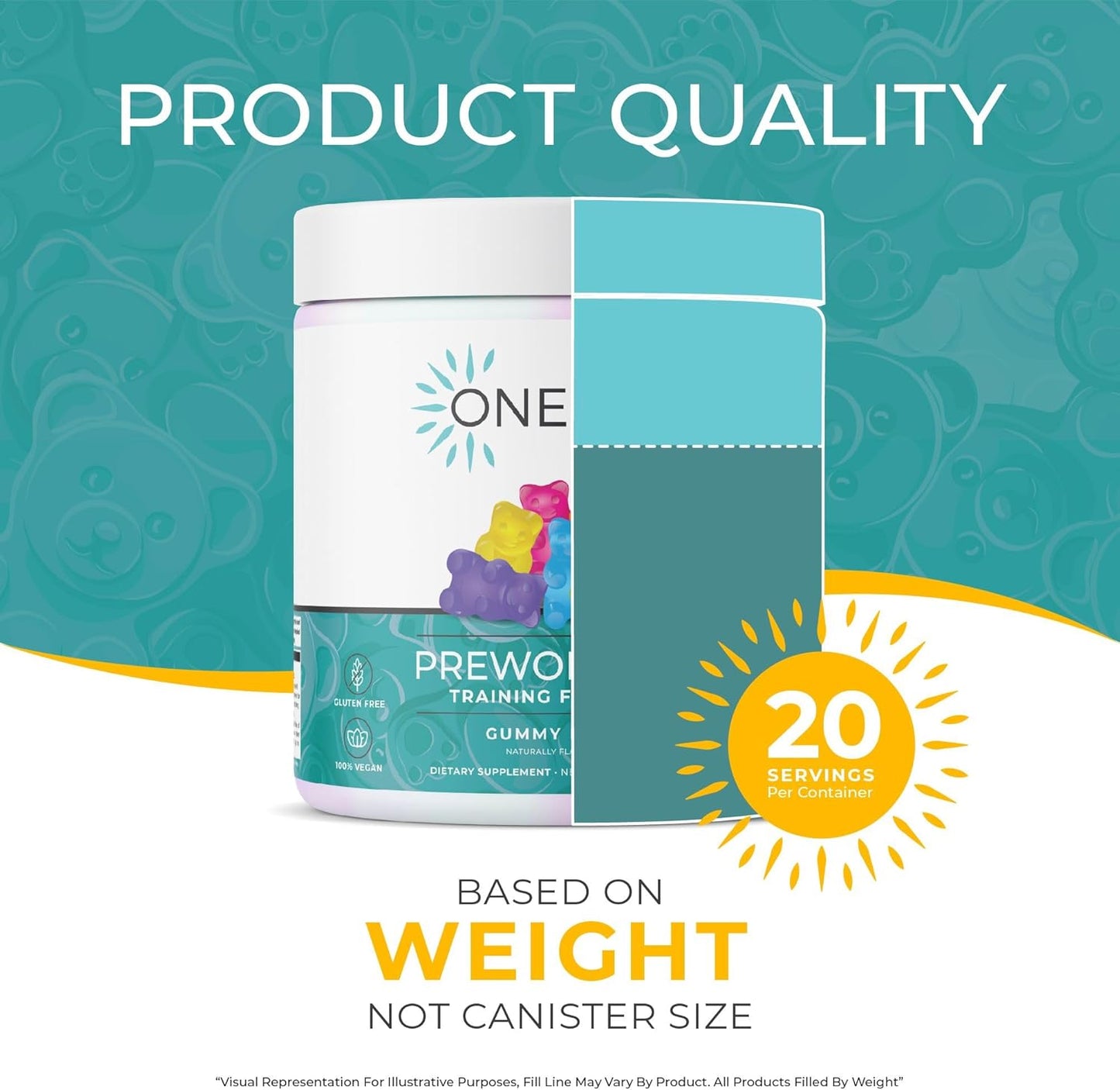 Women's Pre-Workout Gummy Bears - Enhanced Focus & Pump, No Jitters, Vegan & Gluten-Free - One Sol