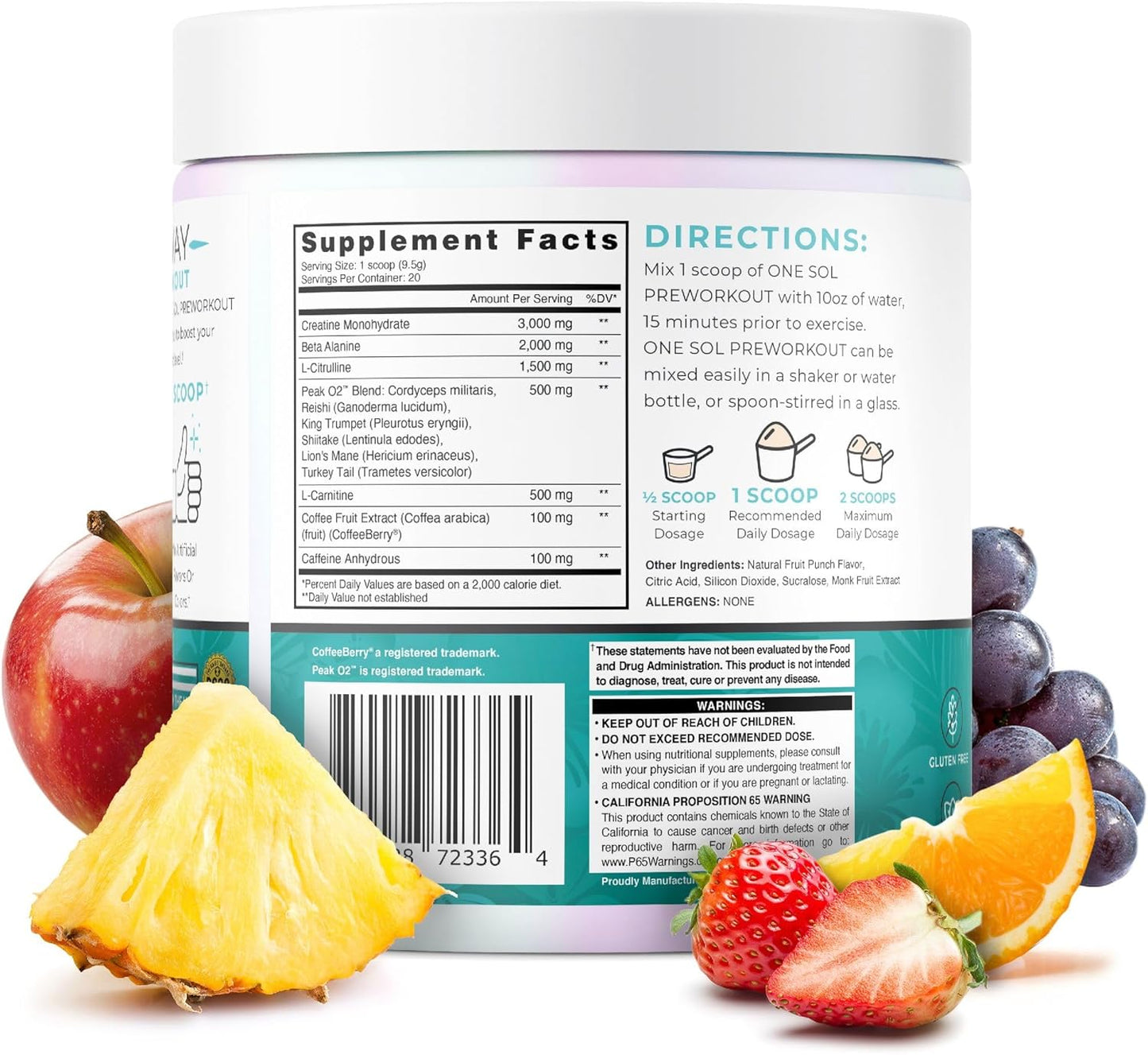 Women's Pre-Workout Supplement for Enhanced Pump and Focus, No Jitters or Crash, Natural Ingredients, Vegan and Gluten Free, Fruit Punch Flavor