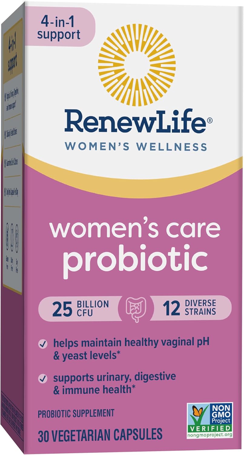 Women's Probiotic Capsules for pH Balance, Vaginal, Urinary, Digestive & Immune Health - L. Rhamnosus GG, 25 Billion CFU - 30 Ct, Dairy, Soy, Gluten-Free
