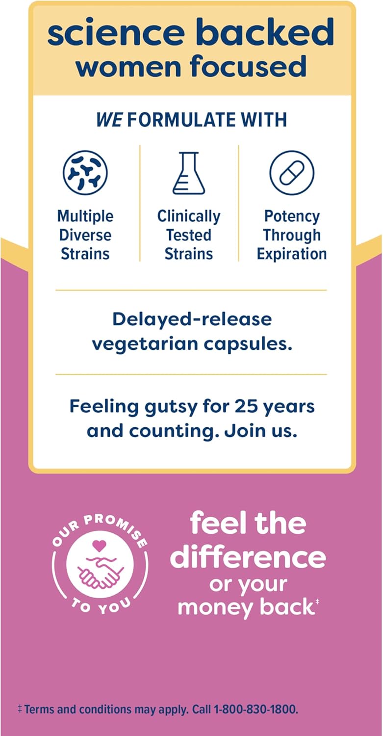 Women's Probiotic Capsules for pH Balance, Vaginal, Urinary, Digestive & Immune Health - L. Rhamnosus GG, 25 Billion CFU - 30 Ct, Dairy, Soy, Gluten-Free