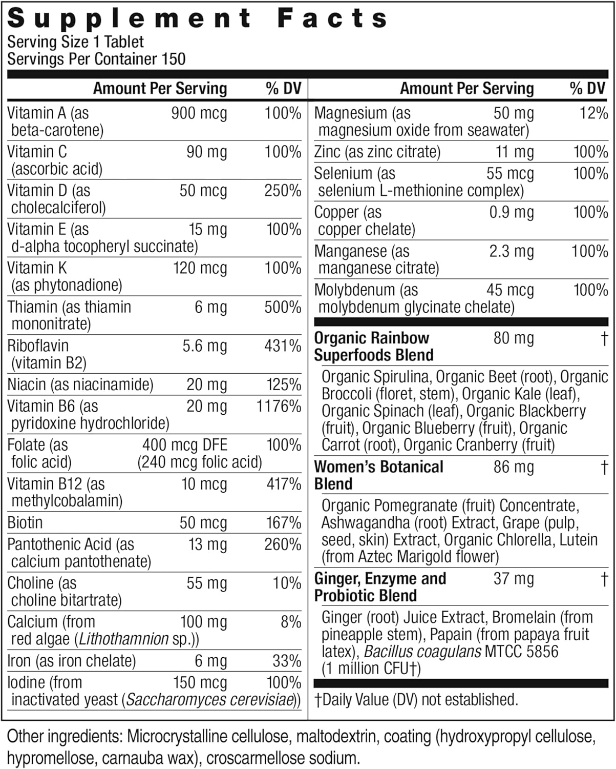 Women's Probiotic Capsules with L. Rhamnosus GG, 25 Billion CFU, 50 Count - Supports Vaginal, Urinary, Digestive, & Immune Health - Dairy, Soy, & Gluten-Free