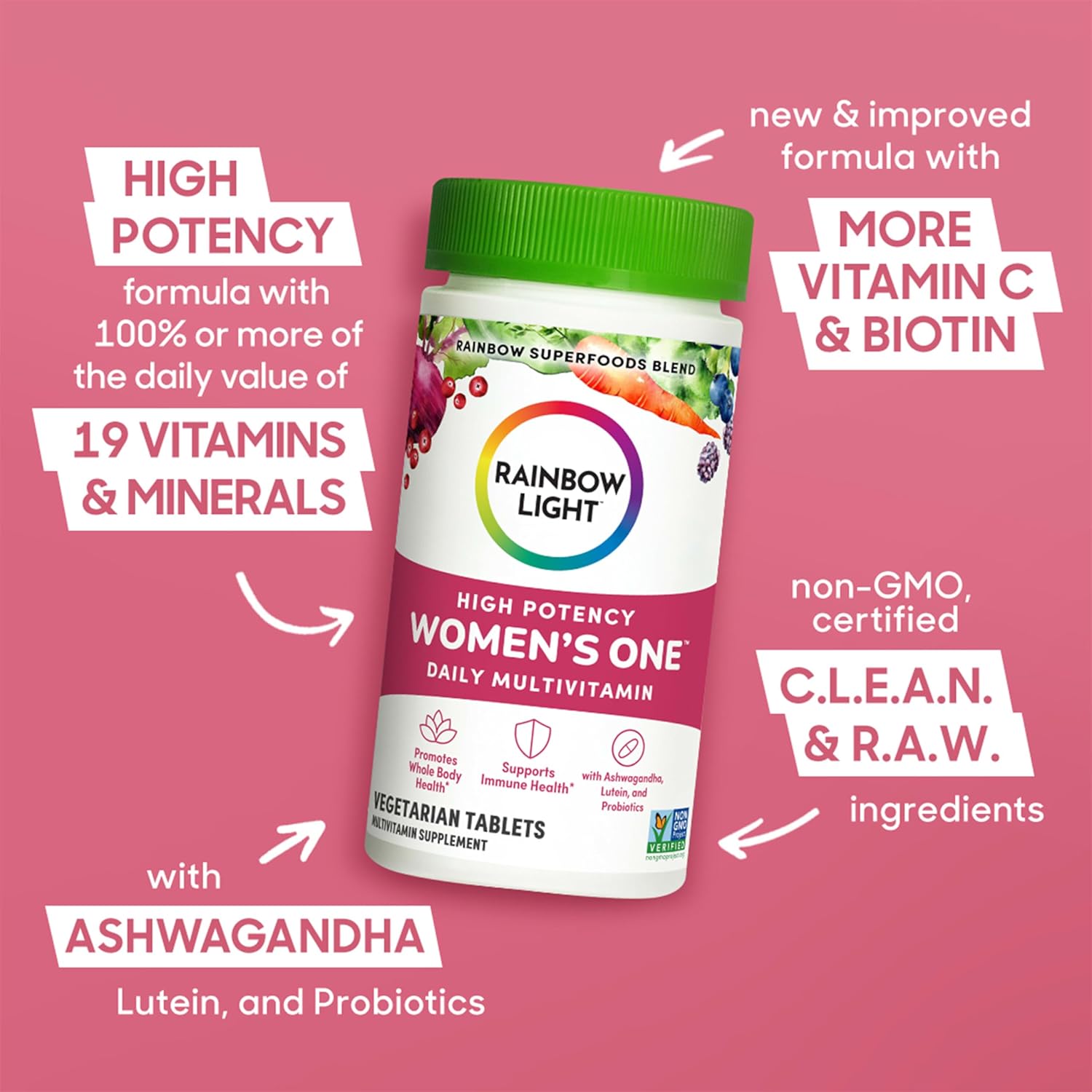 Women's Probiotic Capsules with L. Rhamnosus GG, 25 Billion CFU, 50 Count - Supports Vaginal, Urinary, Digestive, & Immune Health - Dairy, Soy, & Gluten-Free
