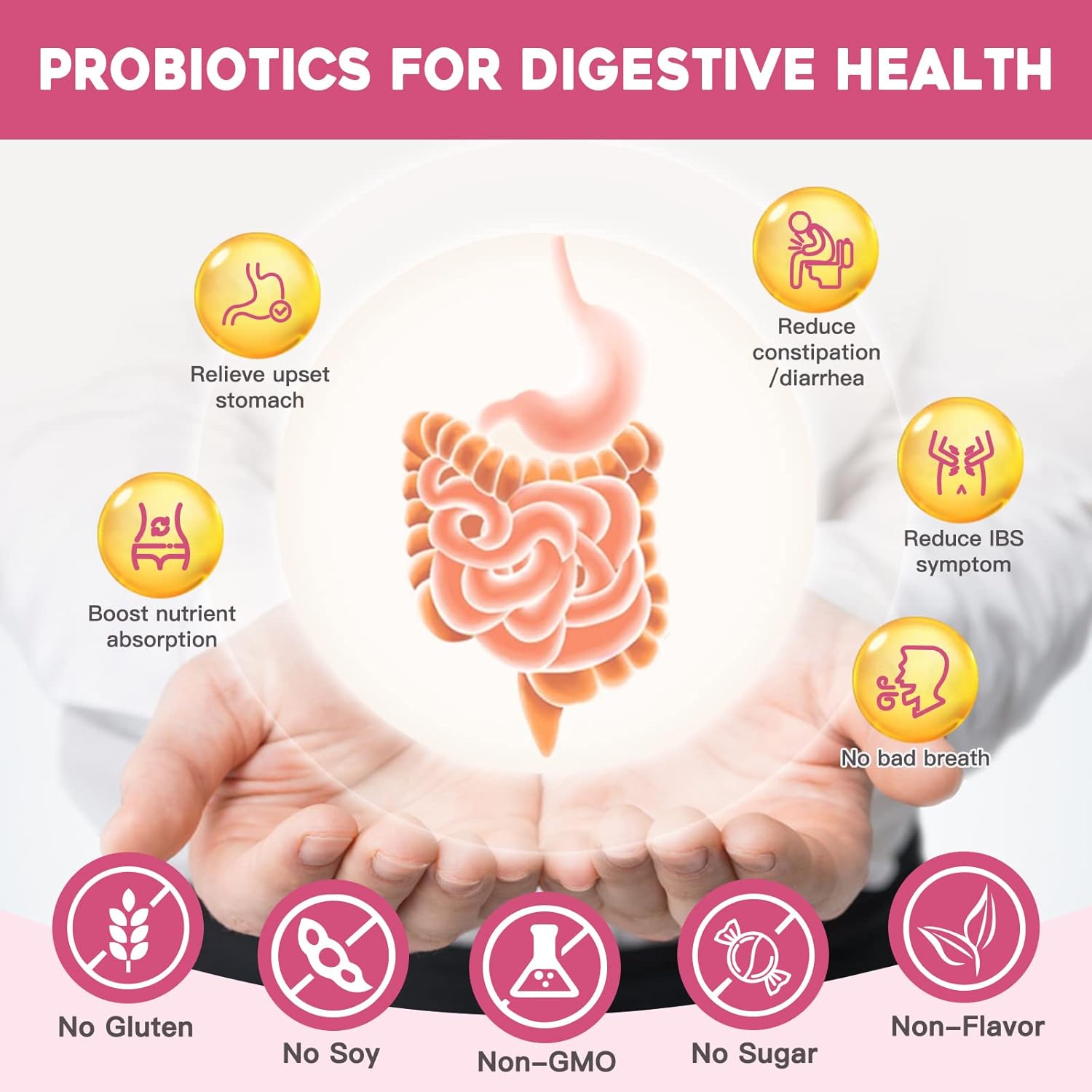Women's Probiotic Powder Supplement with Prebiotics for Digestive Health - 30 Stick Packs for Immune Support