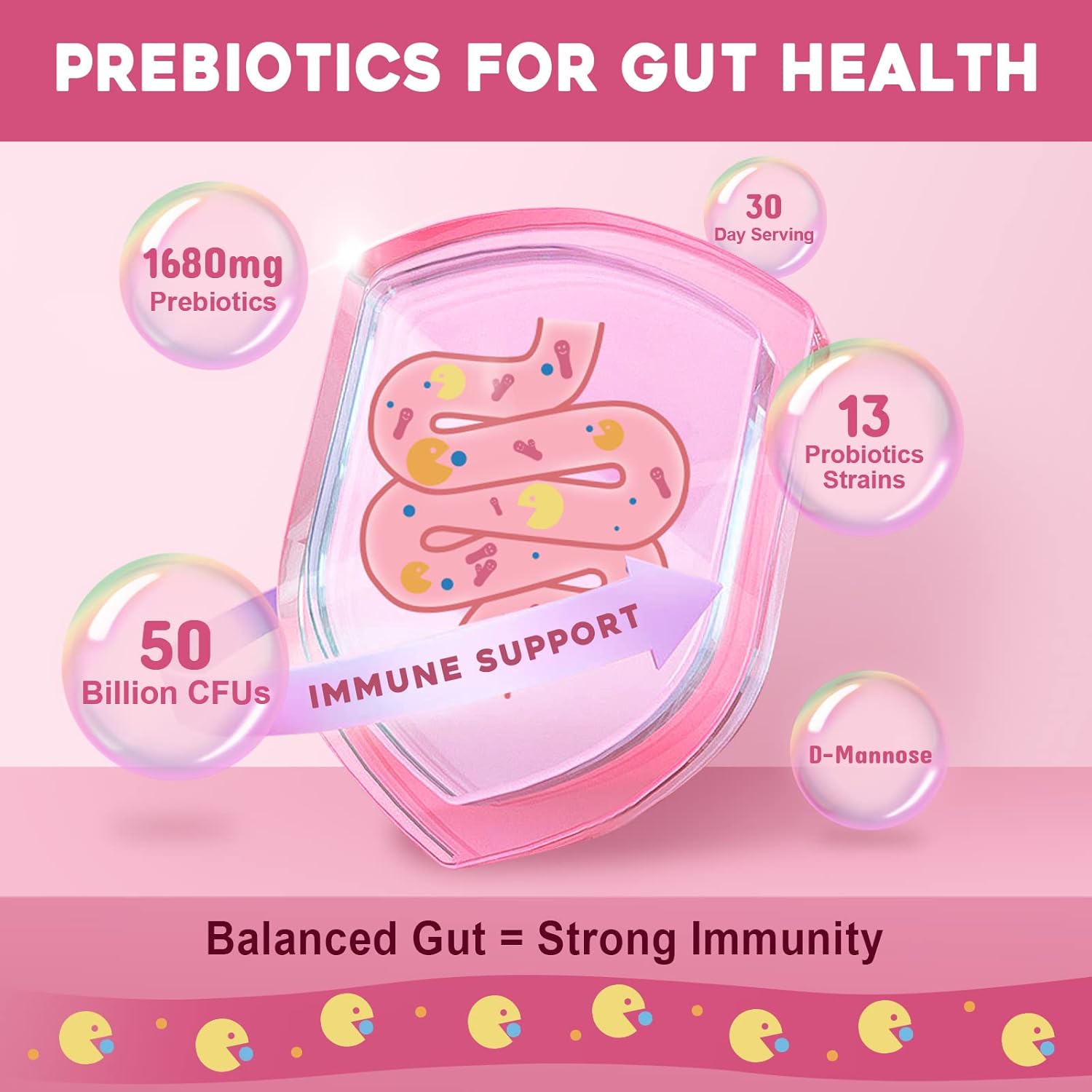 Women's Probiotic Powder Supplement with Prebiotics for Digestive Health - 30 Stick Packs for Immune Support