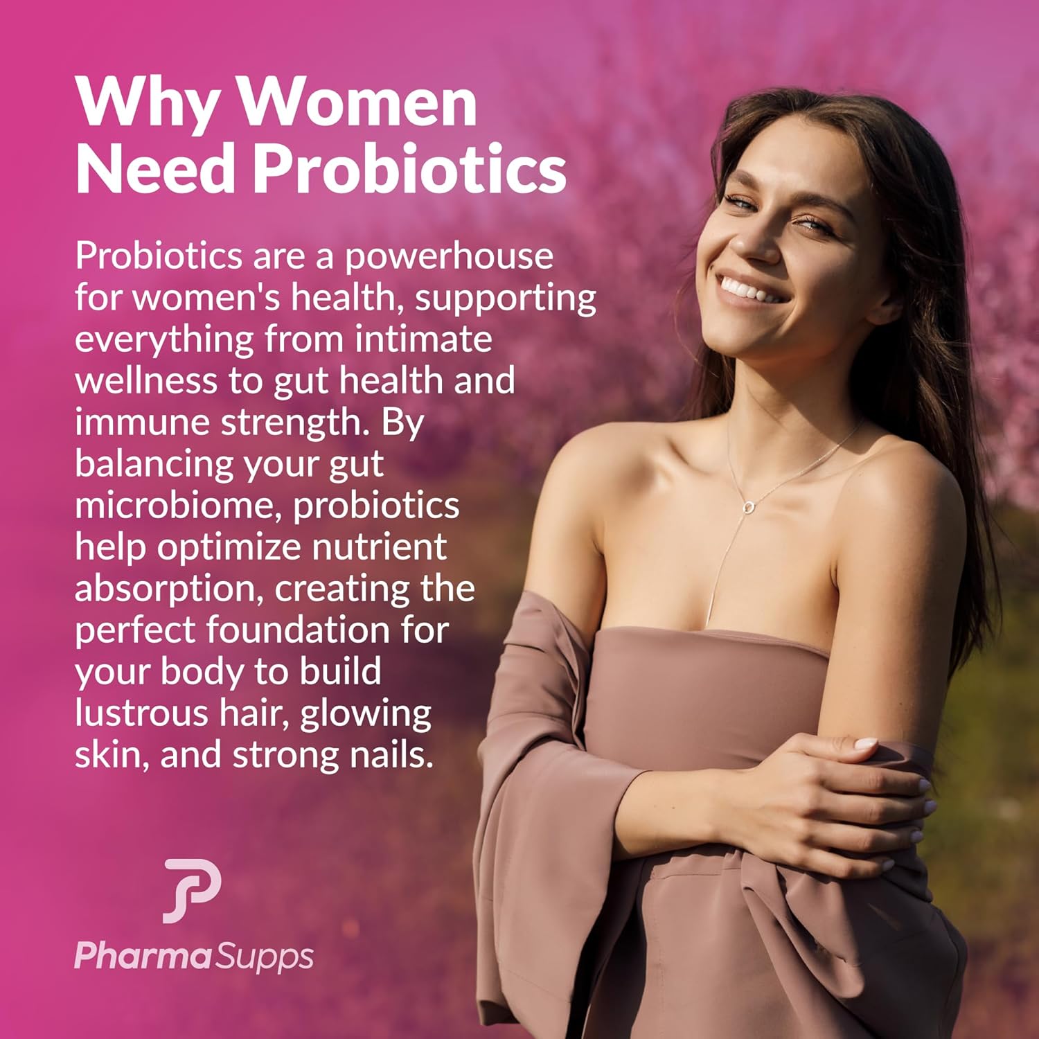 Women's Probiotic Supplement for Gut Health with Hair, Skin, & Nails Vitamins - 50 Billion CFU with Collagen, Biotin & Keratin - Digestive Health and Bloating Relief