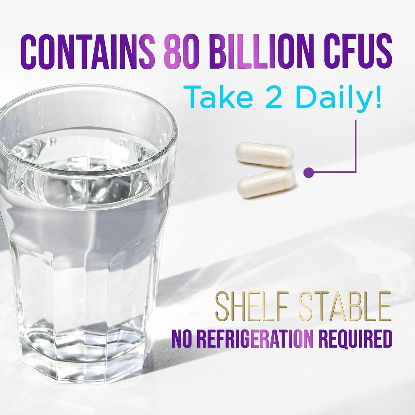 Women's Probiotic Supplement w/ 80 Billion CFU, Prebiotics, & Acidophilus - Immune & Digestive Support, Relieves Constipation - 30 Capsules