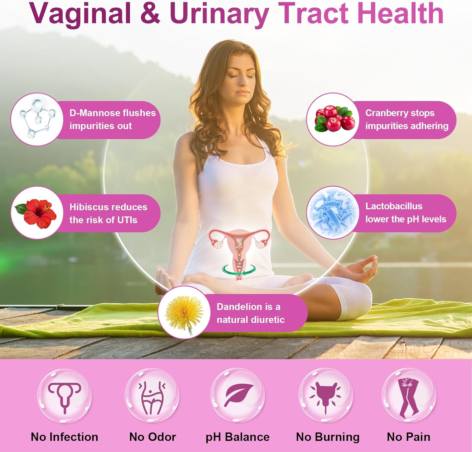 Women's Probiotic with 100 Billion CFUs, Digestive Enzymes, Prebiotics, Cranberry, pH Balance - 90 Capsules