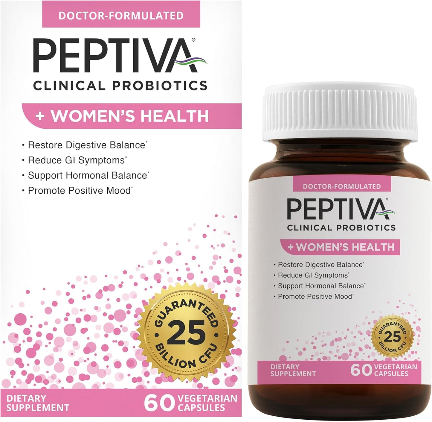Women's Probiotic with 25 Billion CFU for Digestive Health - Multi-Strain Probiotic with Lactobacillus Acidophilus and Bifidobacterium - 60 Vegetarian Capsules