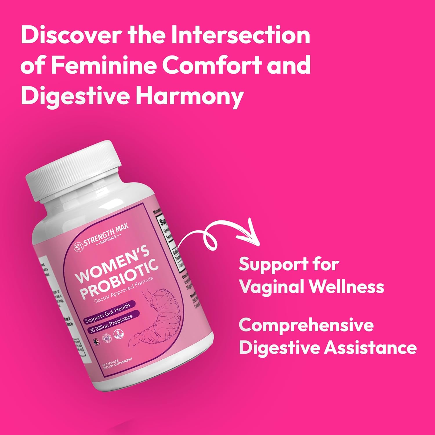 Women's Probiotic with Maximum Strength for Digestive, PH Balance, and Vaginal Health - Natural Formula