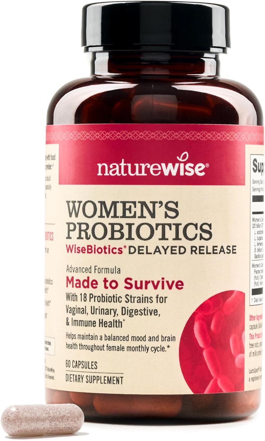 Women's Probiotic with Prebiotics, Cranberry & 18 Unique Strains - 20 Billion CFU - 60 Capsules - Vaginal, PH Balance, Digestive & Urinary Tract Support - 2-Month Supply
