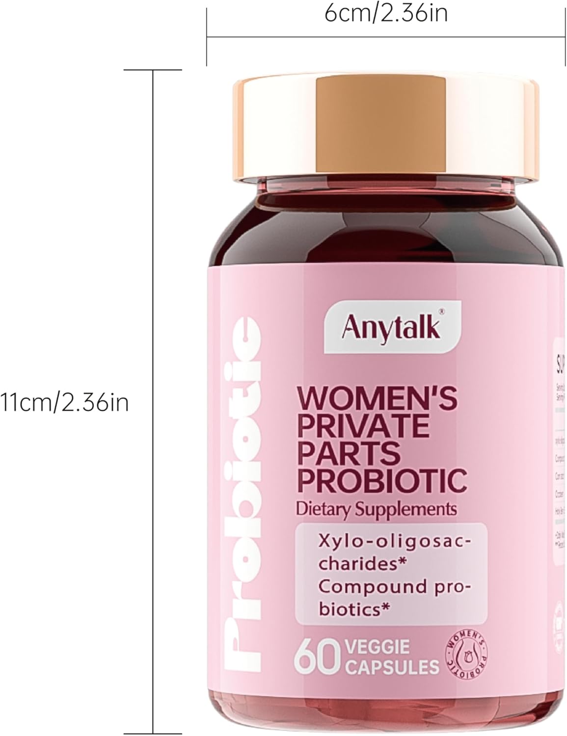Women's Probiotic with Prebiotics & Lactobacillus Blend - Supports Vaginal pH Balance, Health Flora, 60 Capsules