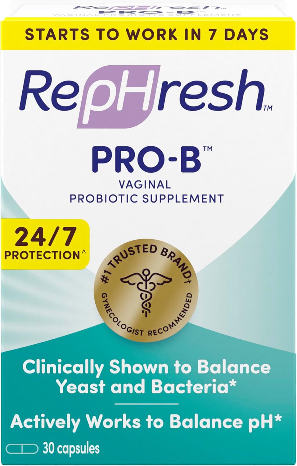 Women's RepHresh Pro-B Probiotic Supplement - 30 Oral Capsules for Gut Health and Balance