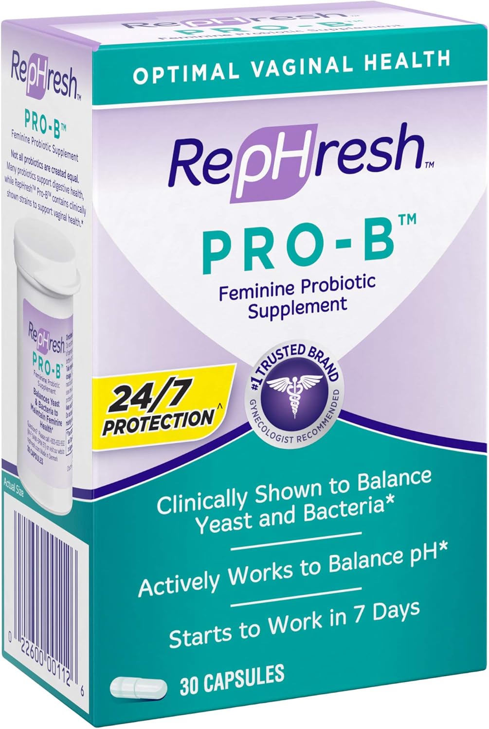 Women's RepHresh Pro-B Probiotic Supplement - 30 Oral Capsules for Gut Health and Balance